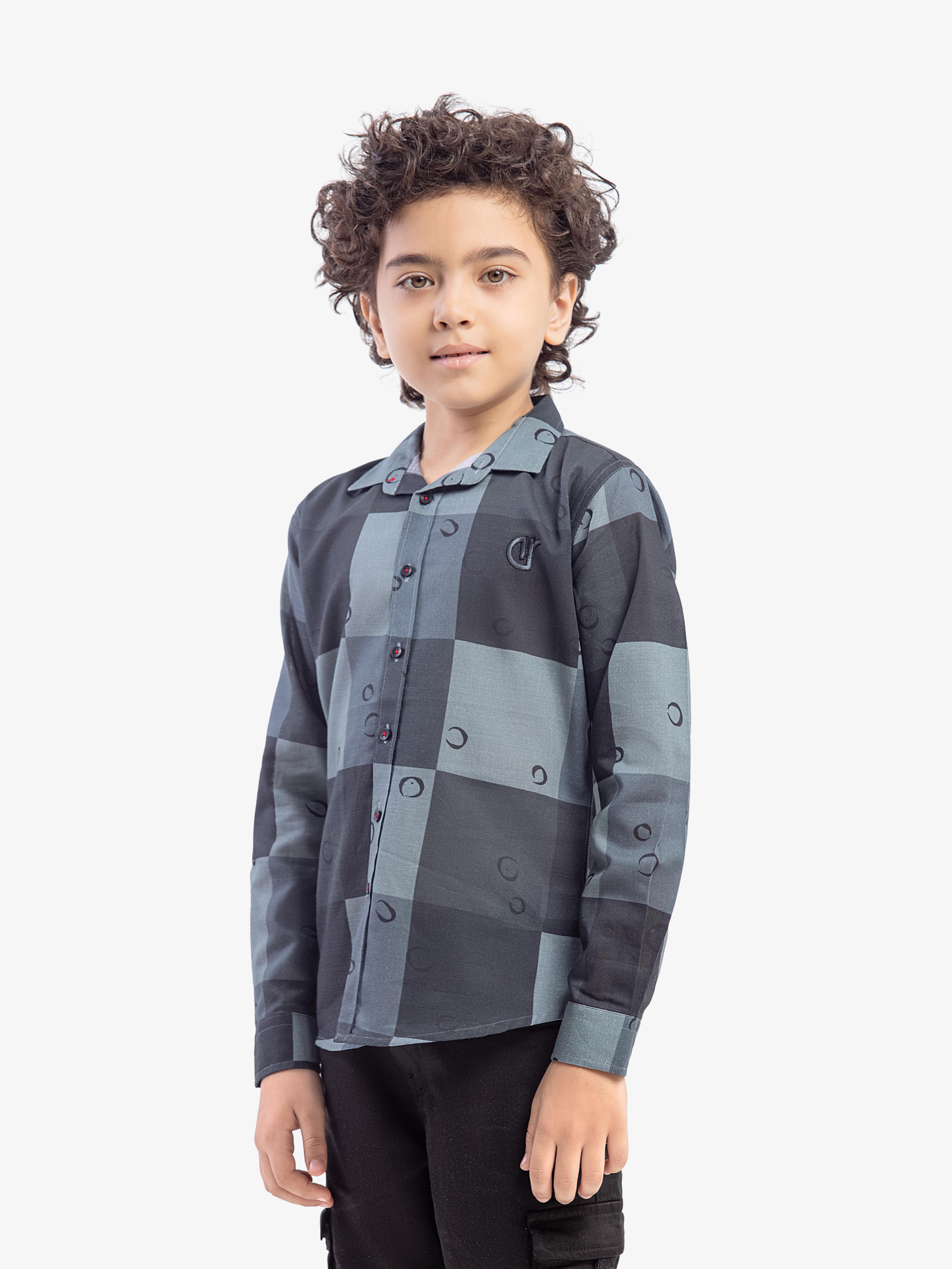 Boy's Black & Grey Shirt - EBTS5-27618