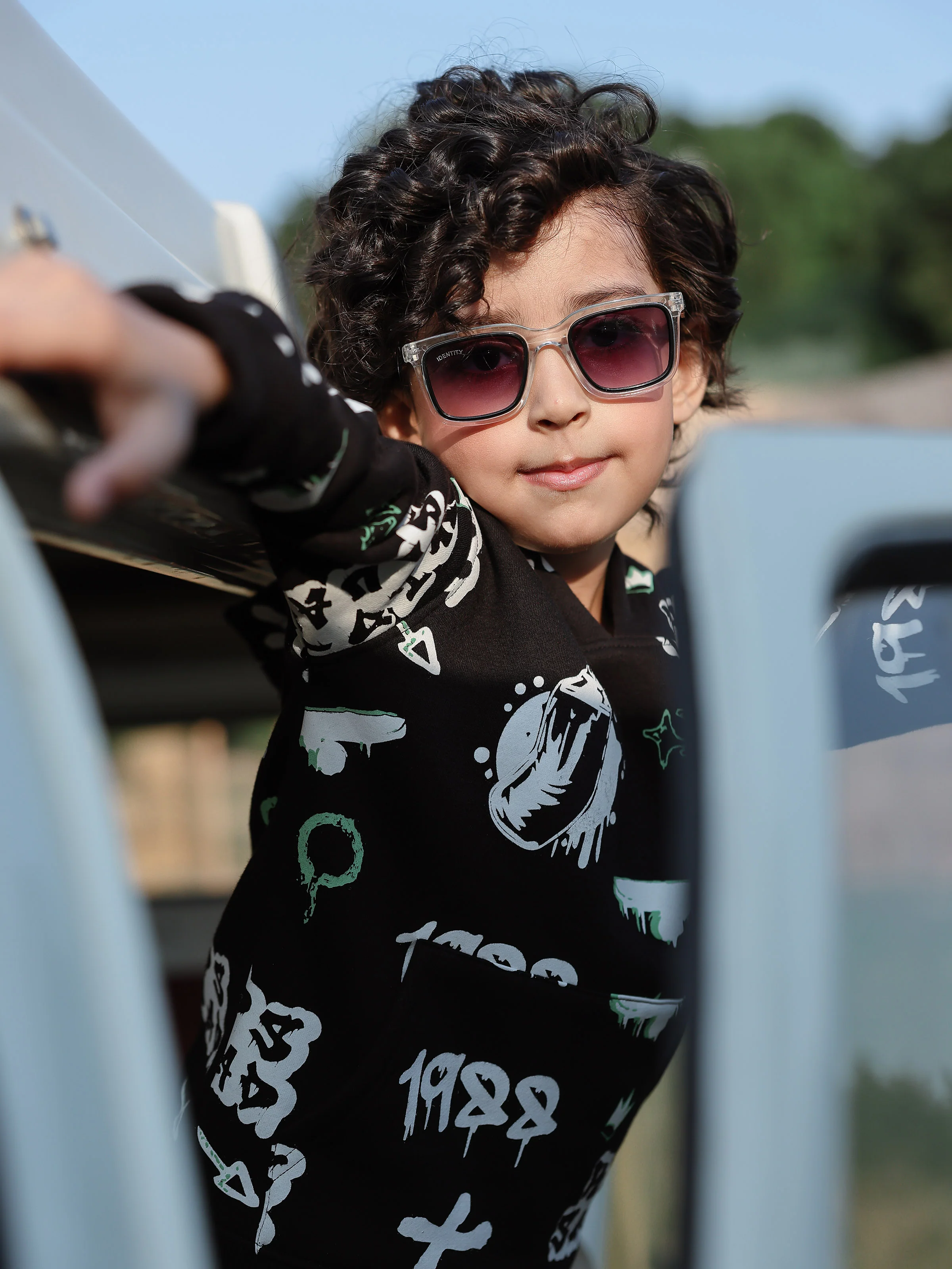 Boy's Black Hoodie - EBTH5-009 - Image 2