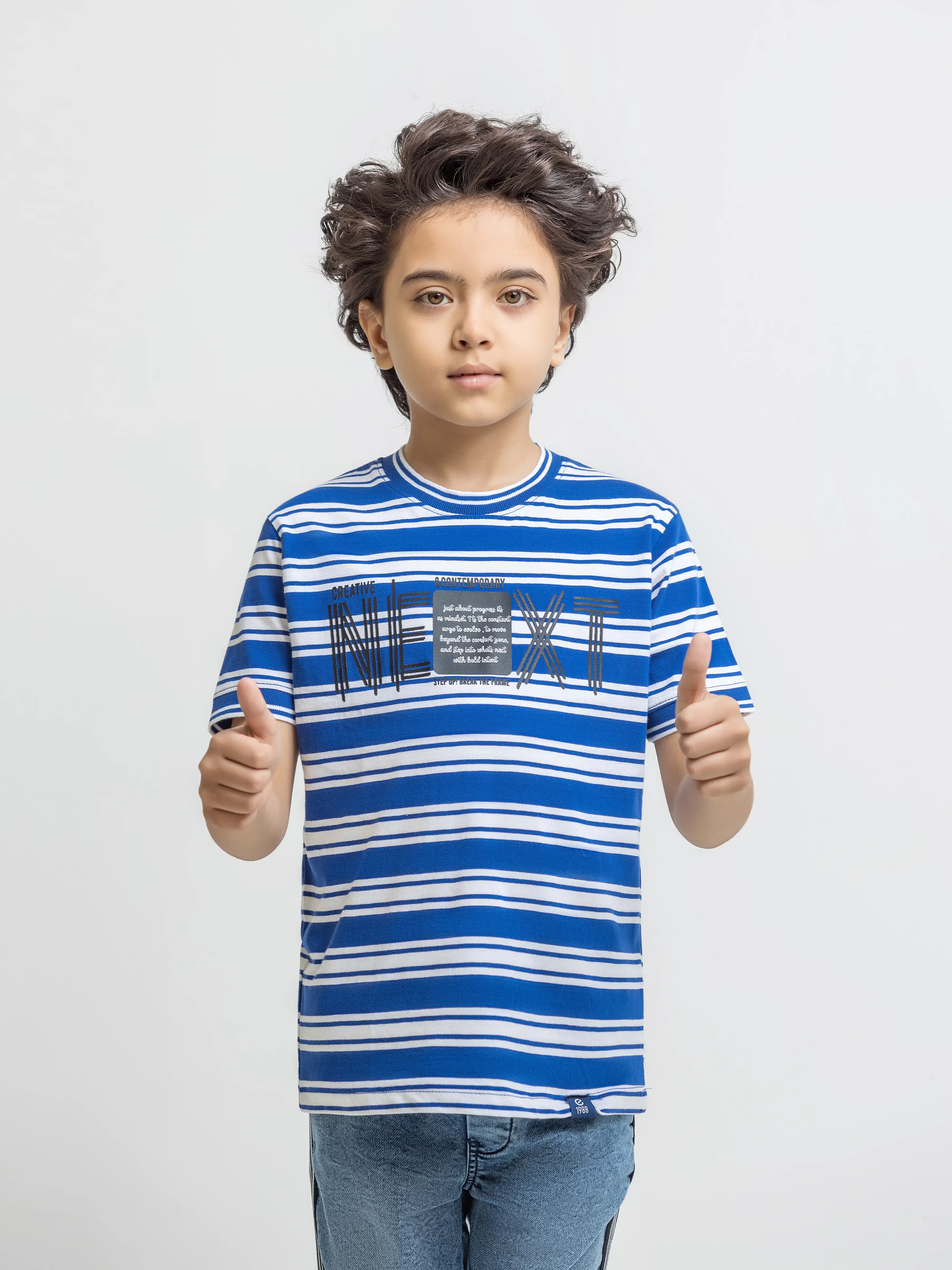 Boy's Blue & White T-Shirt - EBTTS5-040