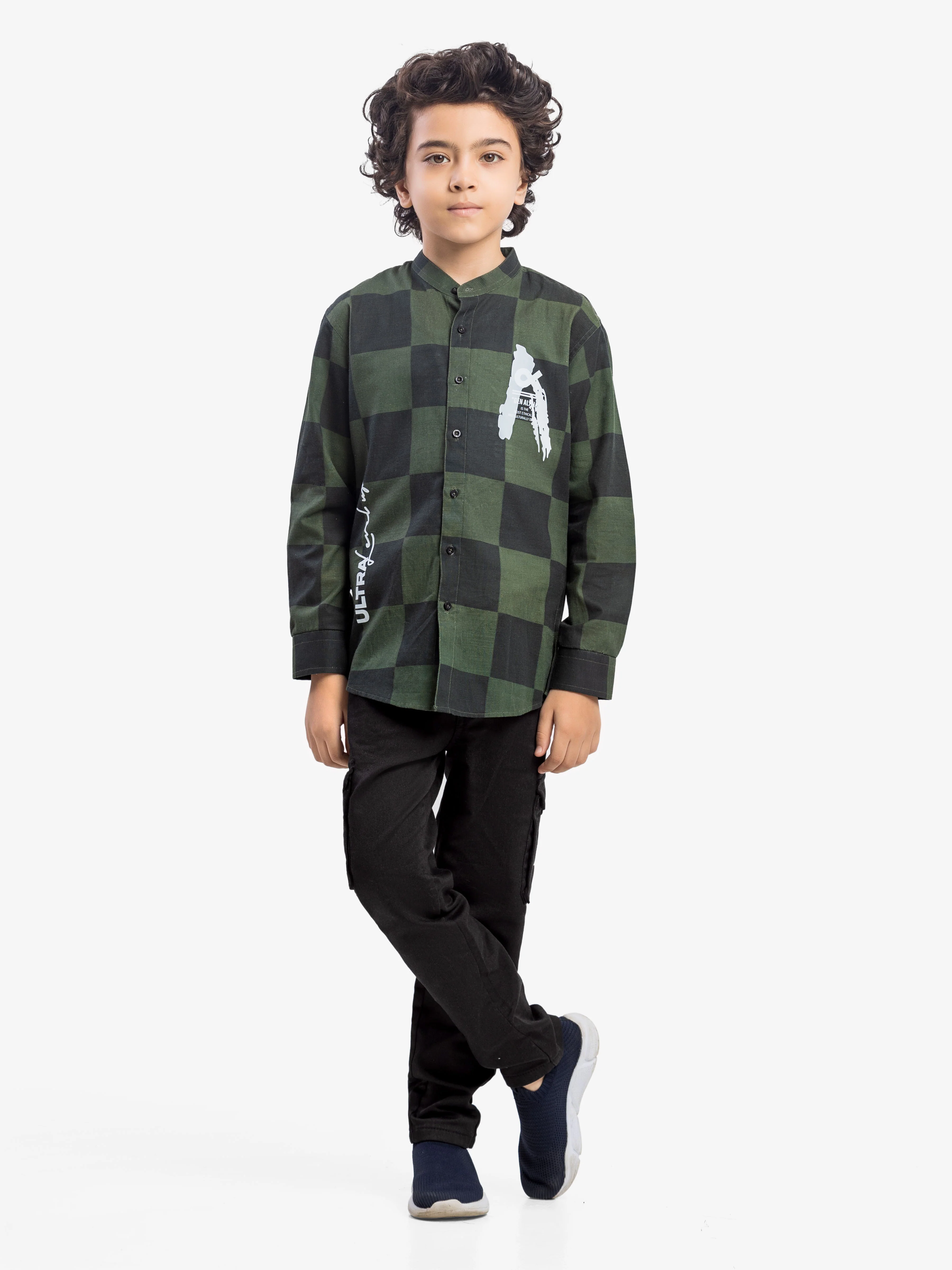 Boy's Green & Black Shirt & Tank Top- EBTS5-27582-2P