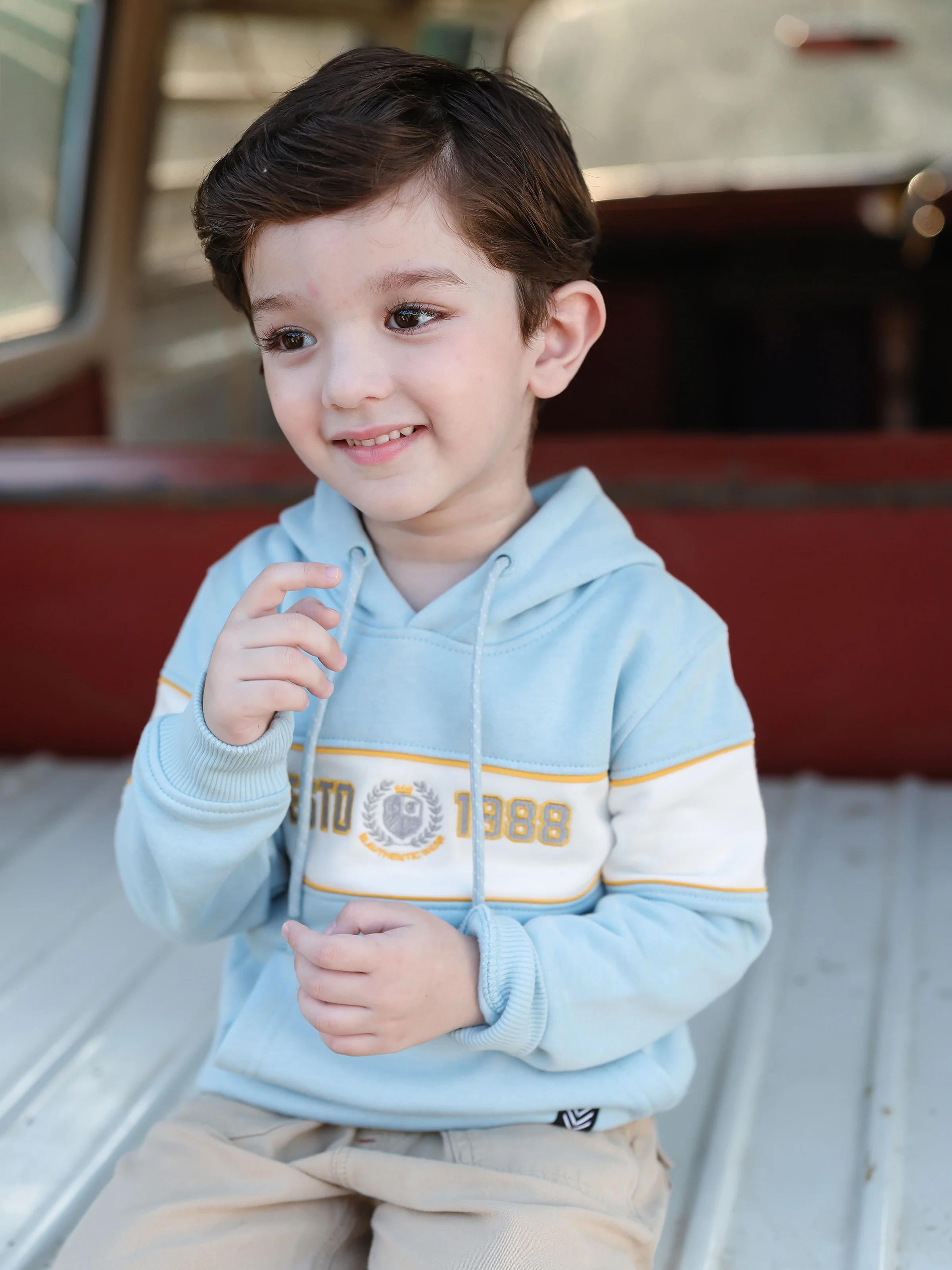 Boy's Light Blue Hoodie - EBTH5-019 - Image 2