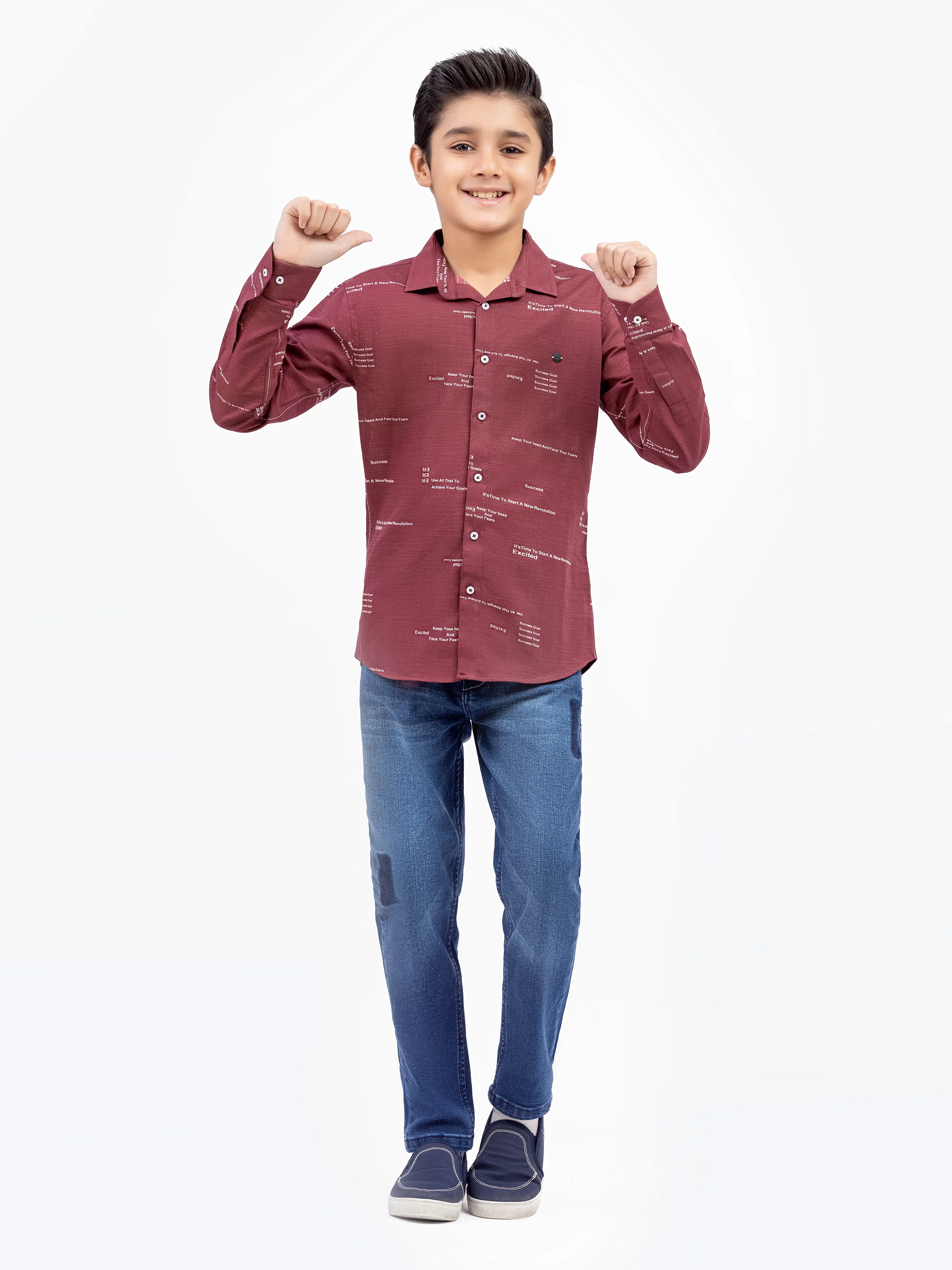 Boy's Maroon Shirt - EBTS5-27602 - Image 2