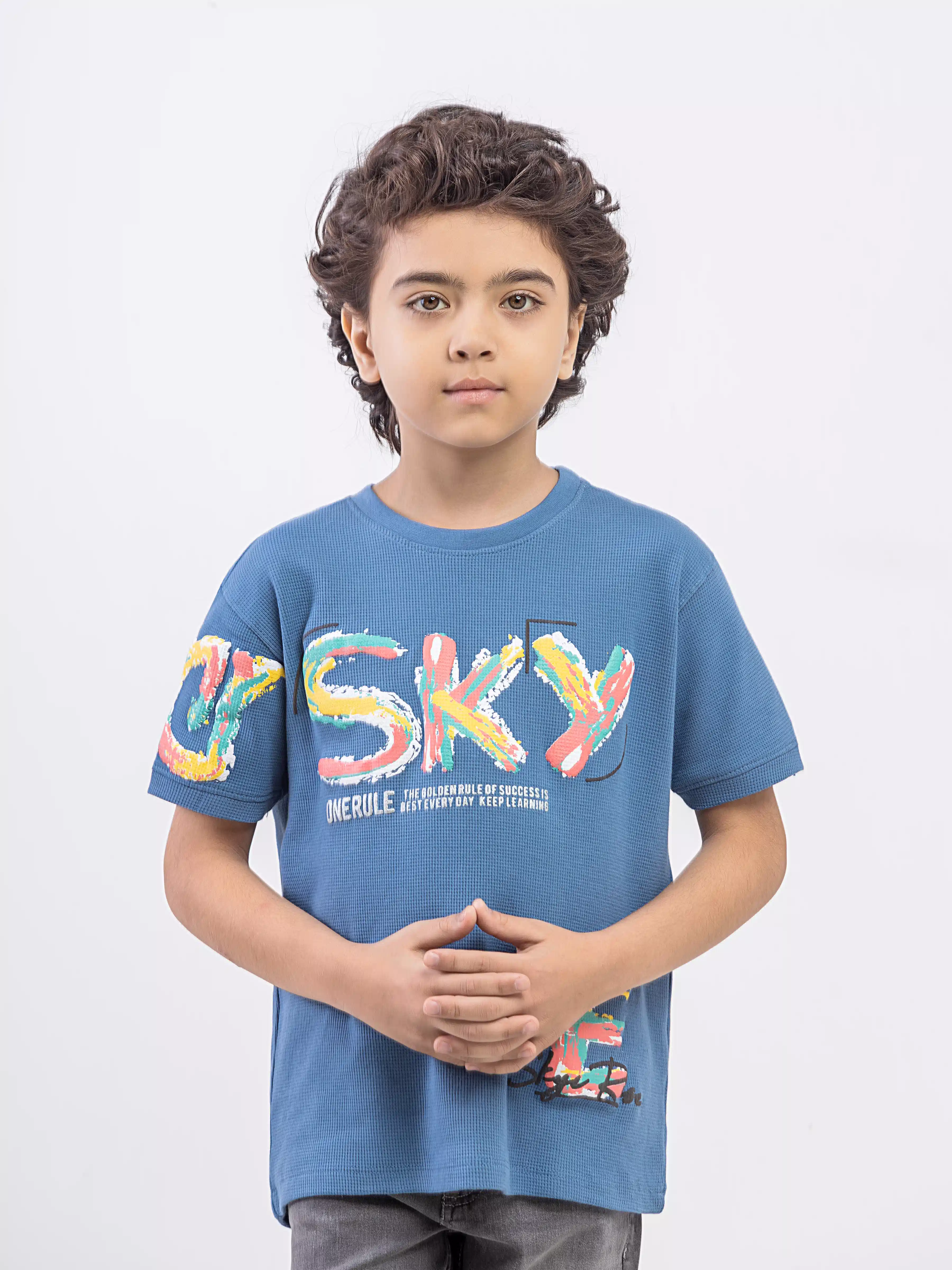 Boy's Mid Blue T-Shirt - EBTTS6-016