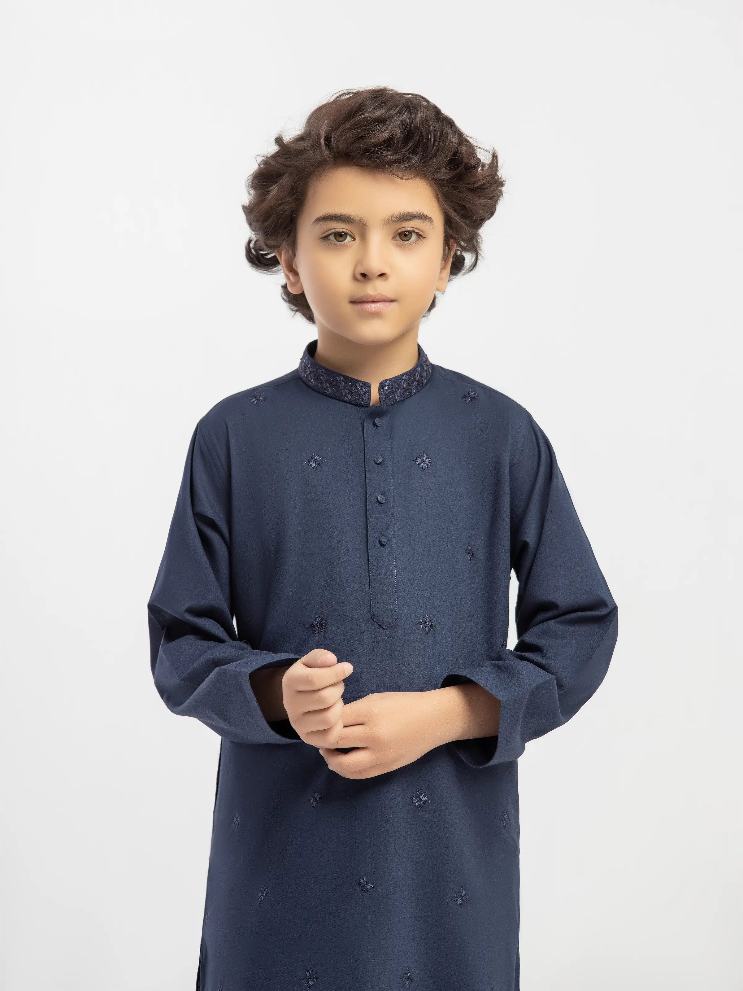 Boy's Navy Blue Kurta Pajama - EBTKPC5-002 - Image 2