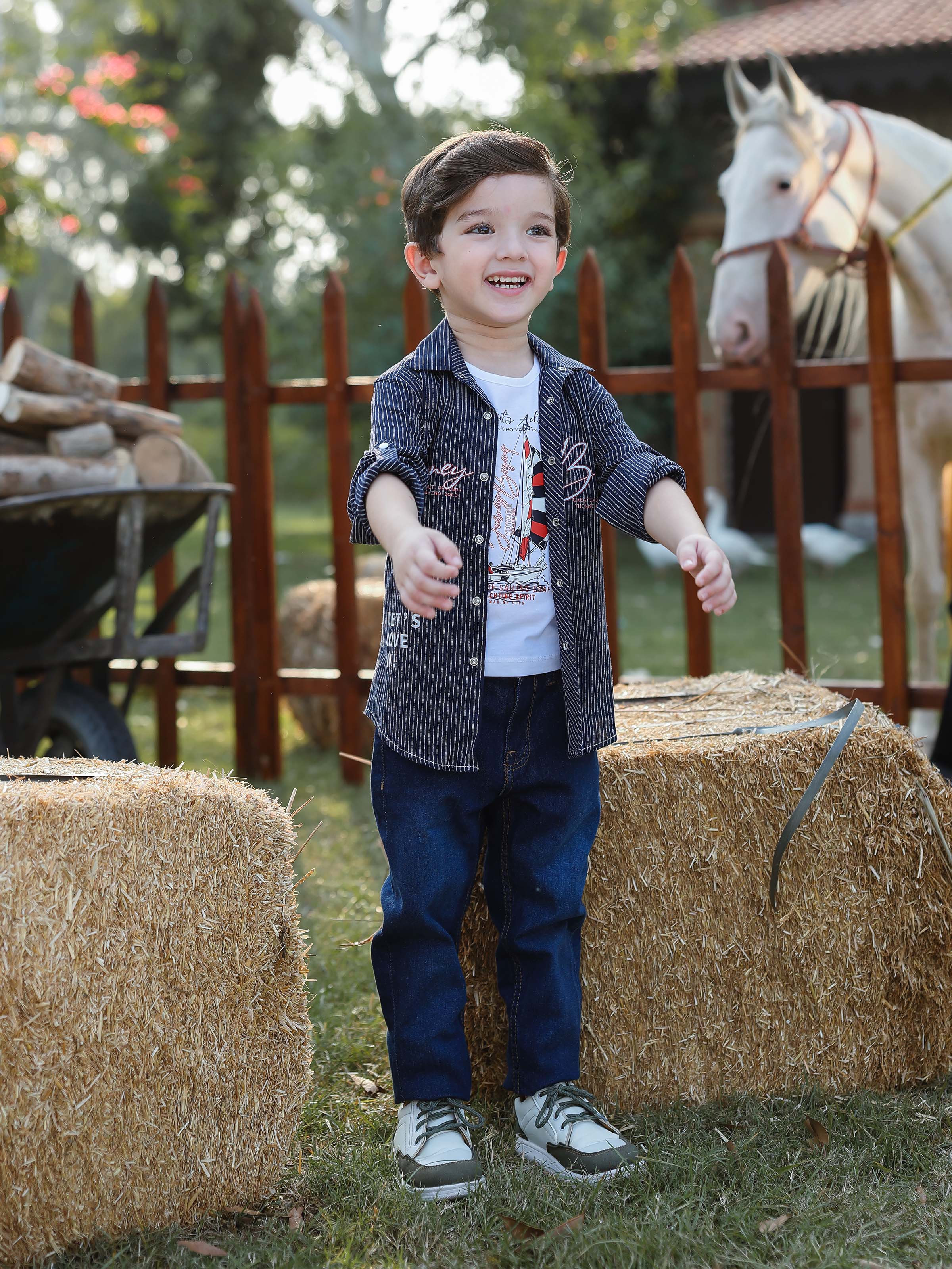 Boy's Navy Blue Shirt & Tank Top- EBTS5-27641-2P - Image 4