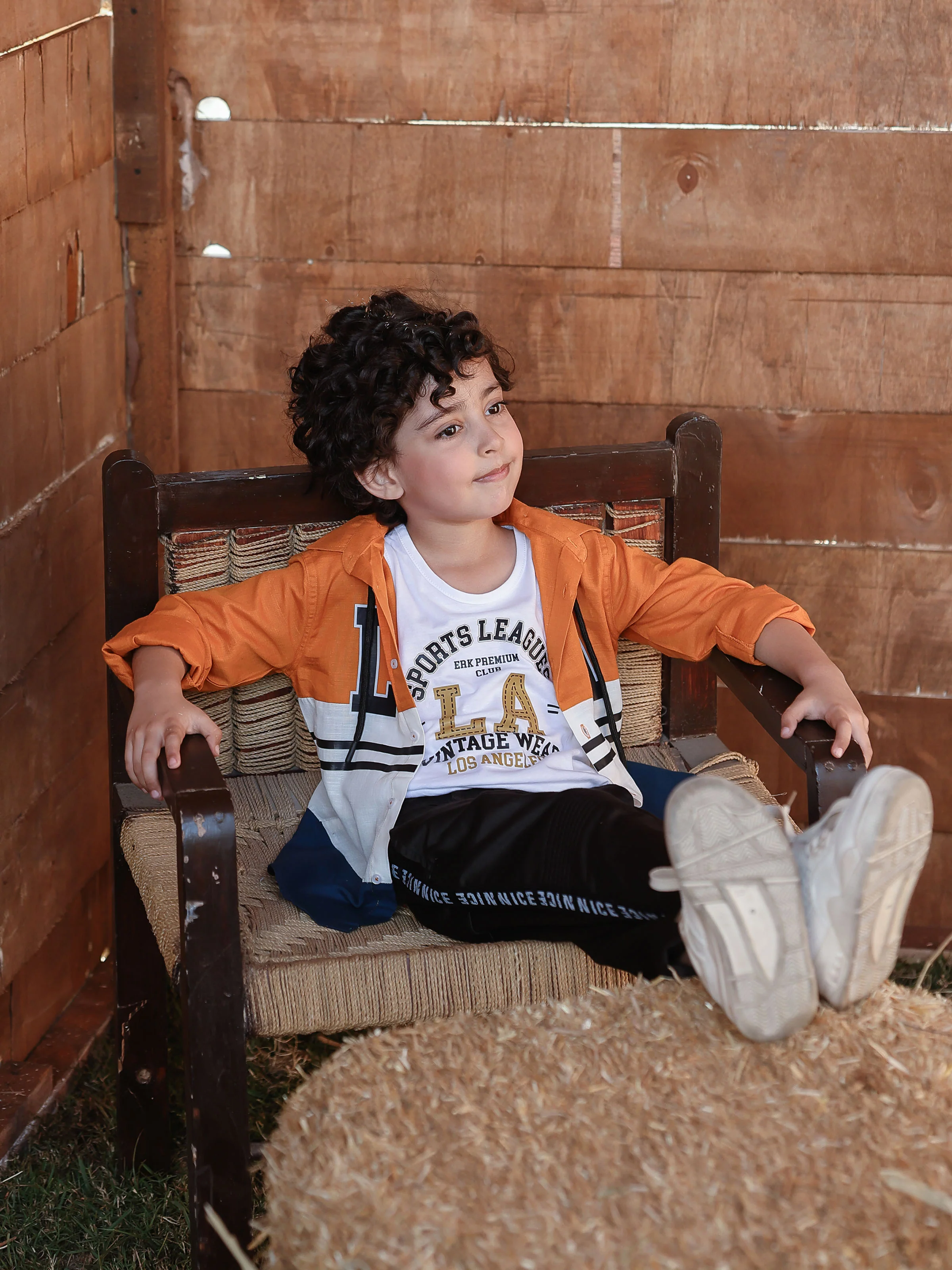 Boy's White & Mustard Shirt & Tank Top- EBTS5-27579-2P - Image 2