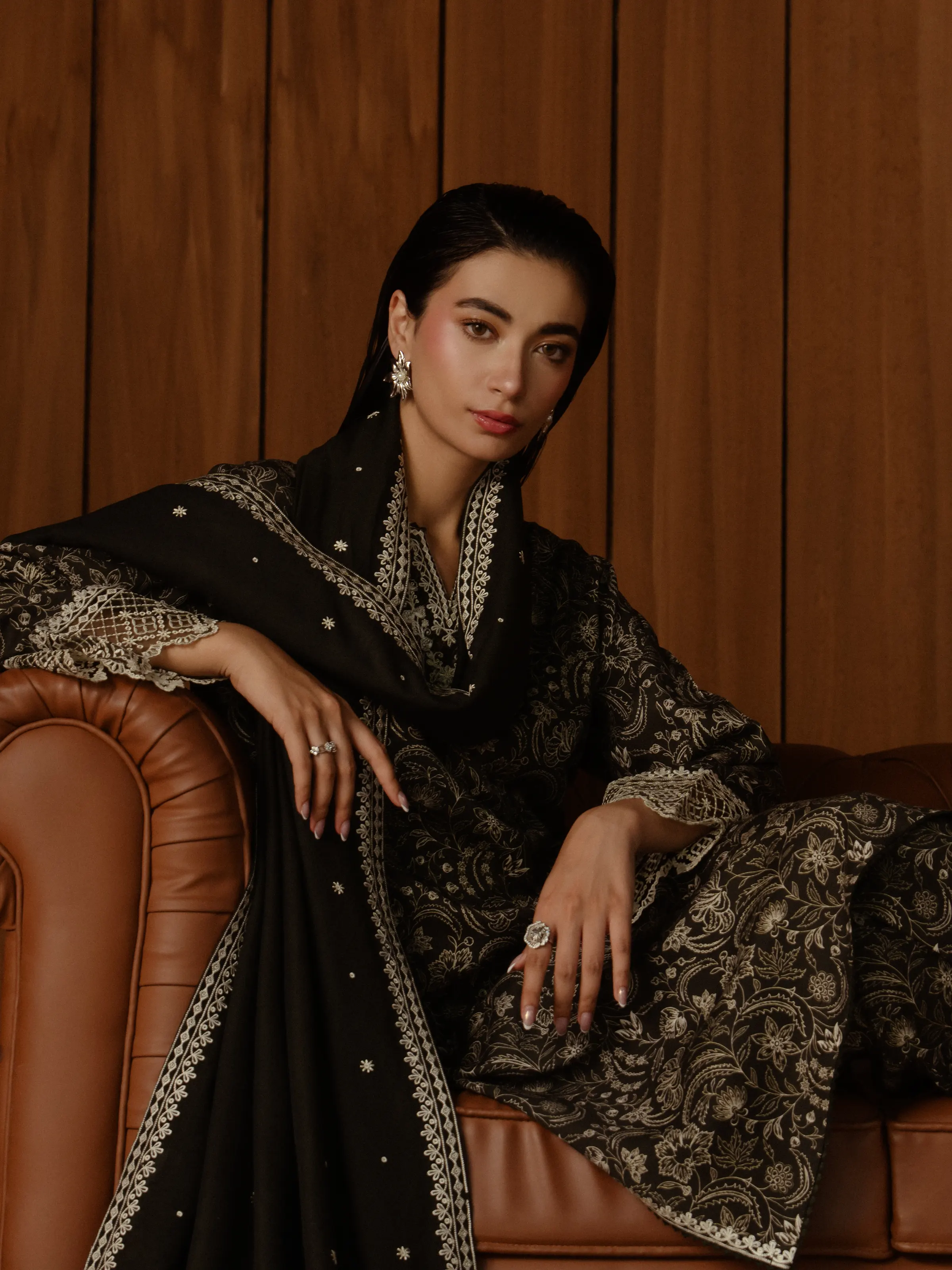 Unstitched Embroidered Marina Twill Shirt Trouser - EWU24V14-30185ST - Image 2
