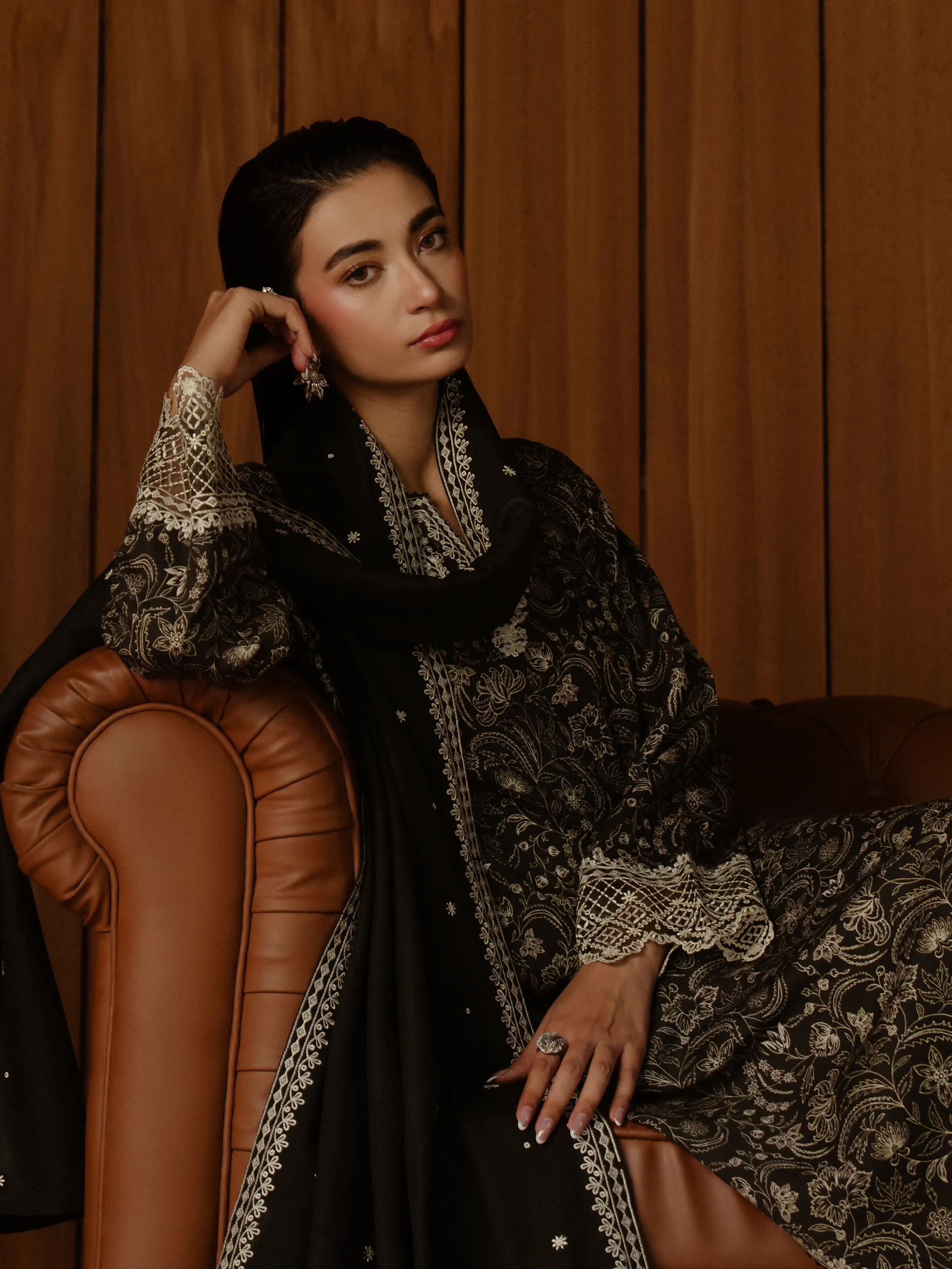Unstitched Embroidered Marina Twill Shirt Trouser - EWU24V14-30185ST - Image 4