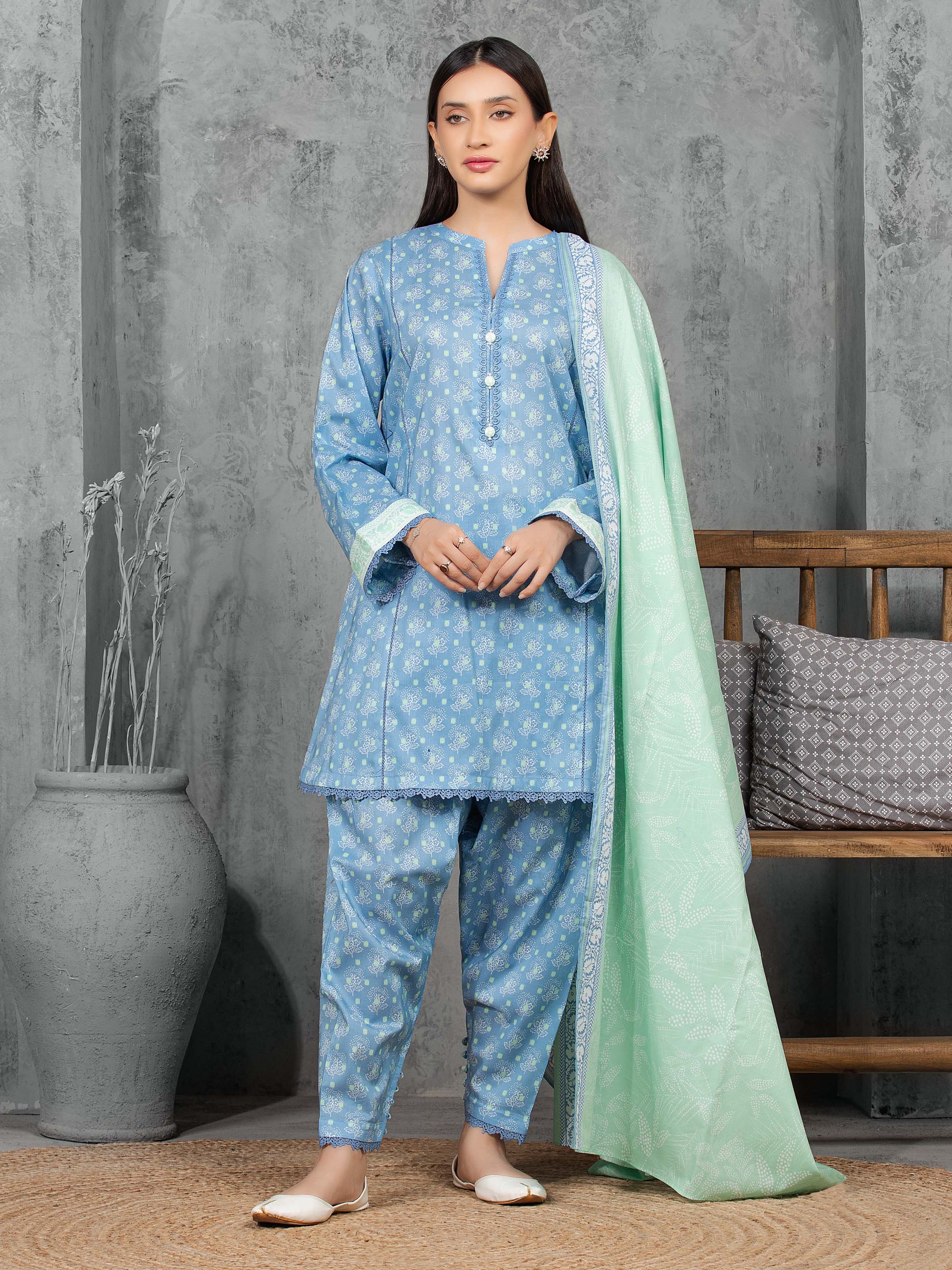 Unstitched Printed Cambric Suit - EWU5A2-35849-3P
