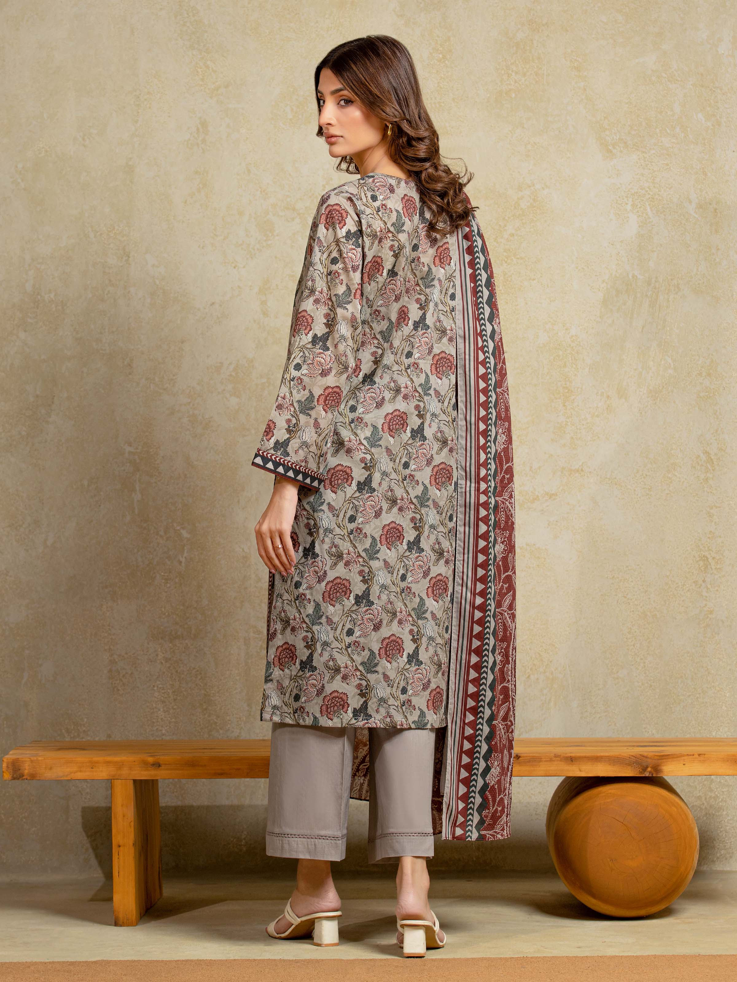 Unstitched Printed Khaddar Suit - EWU5A3-35959-3P - Image 6
