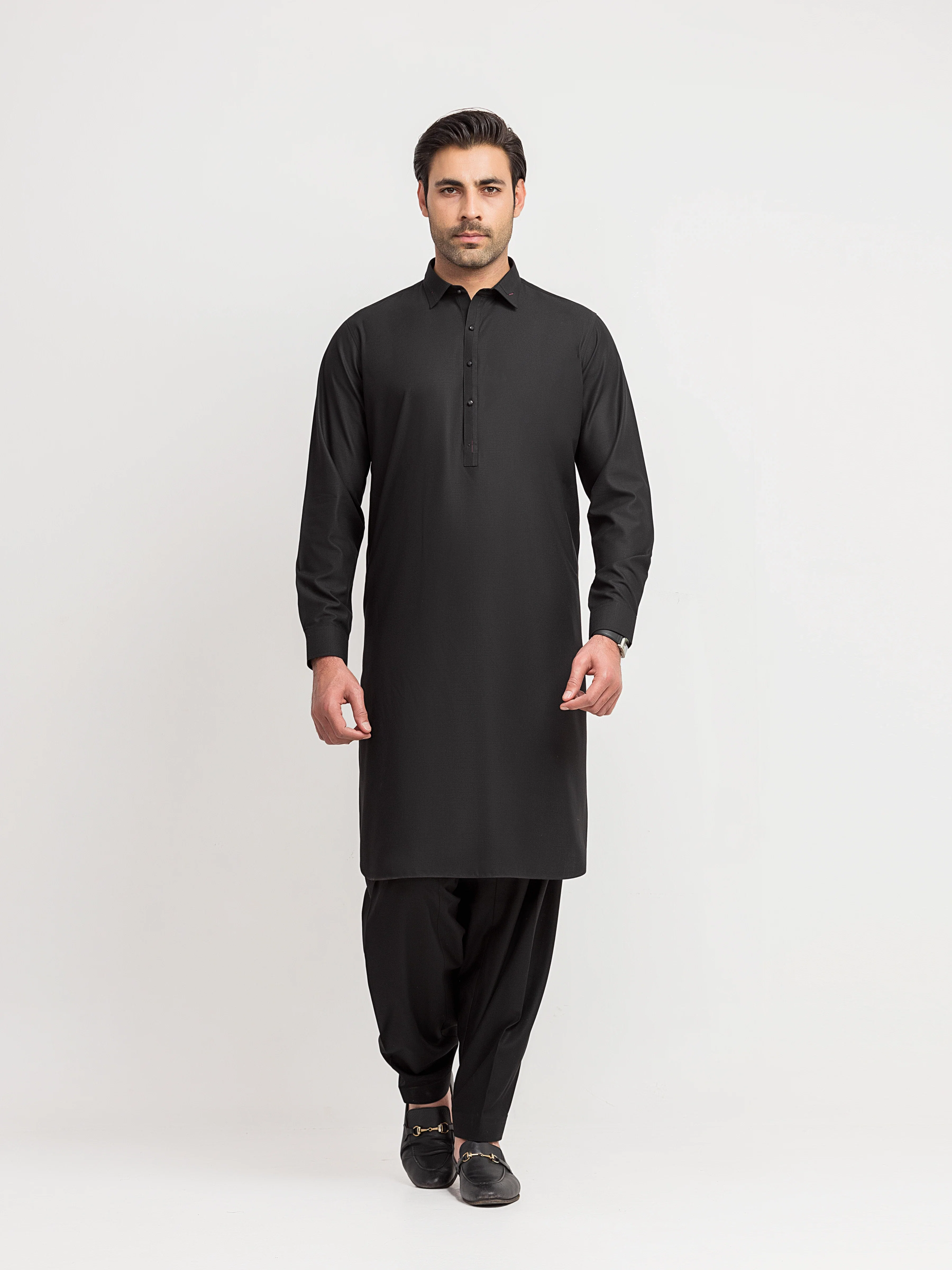 Men's Black Shalwar Kameez - EMTKS6-41247