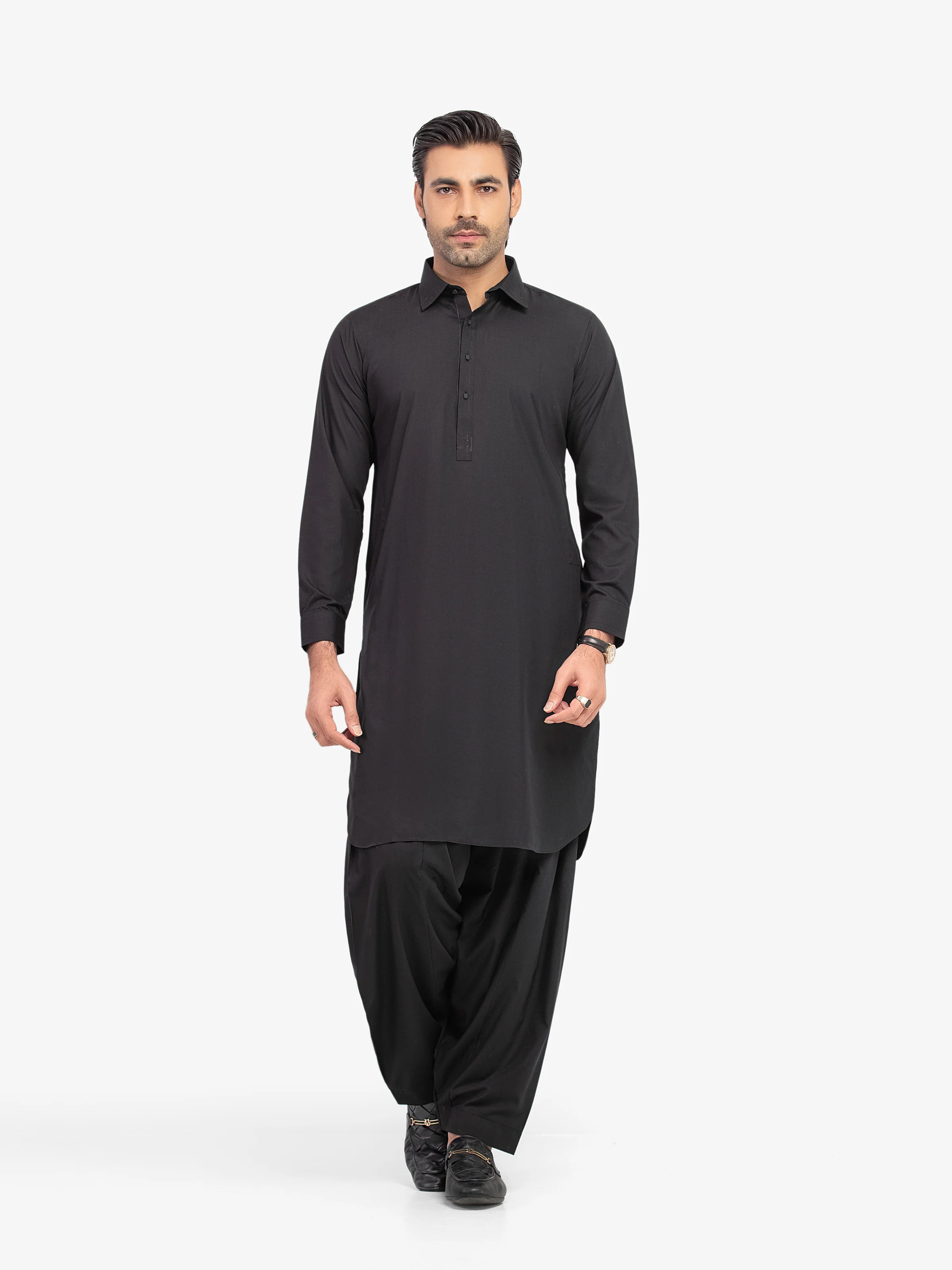 Men's Black Shalwar Kameez - EMTKST5-99565