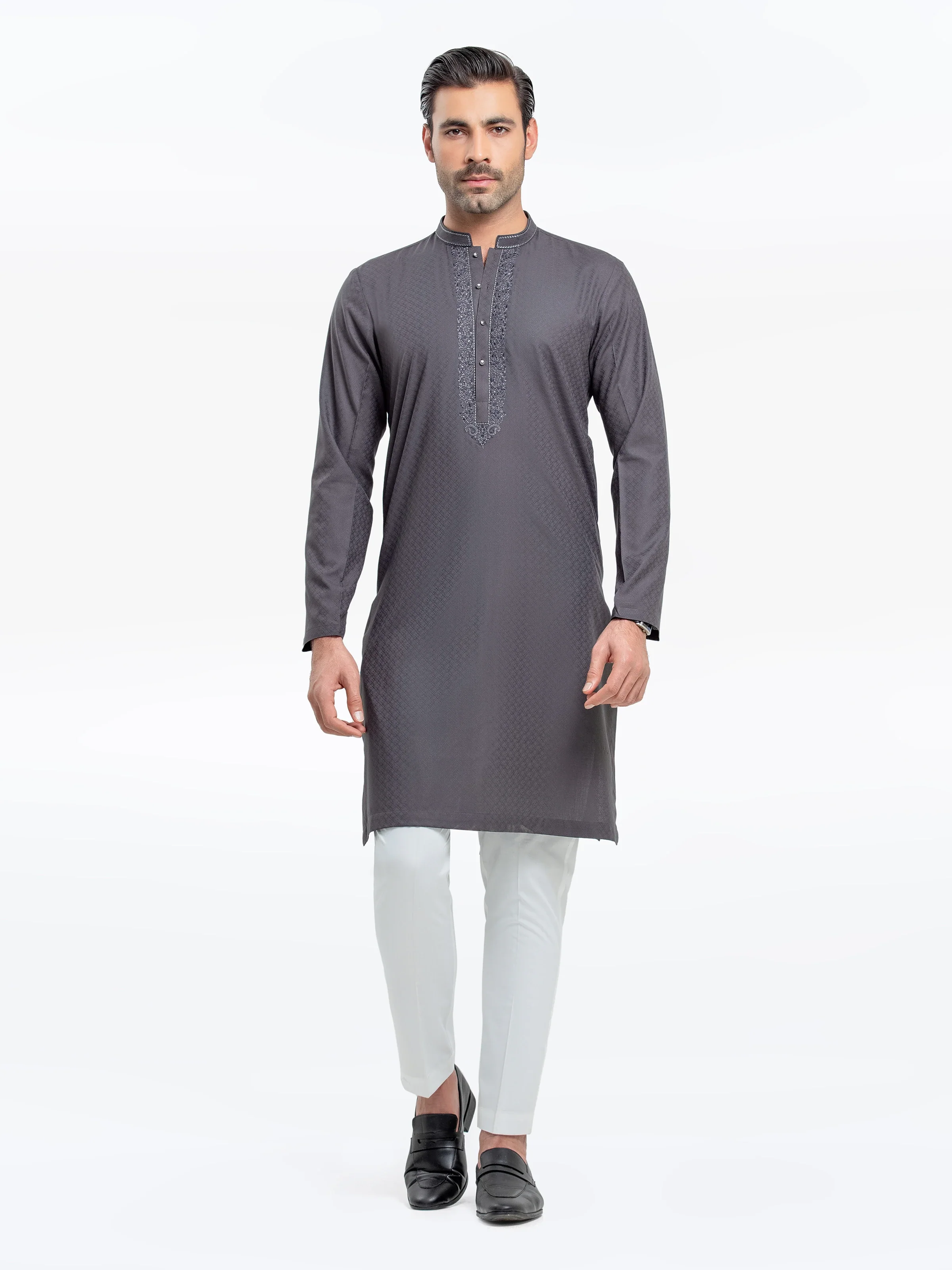 Men's Dark Grey Kurta - EMTK5-99525