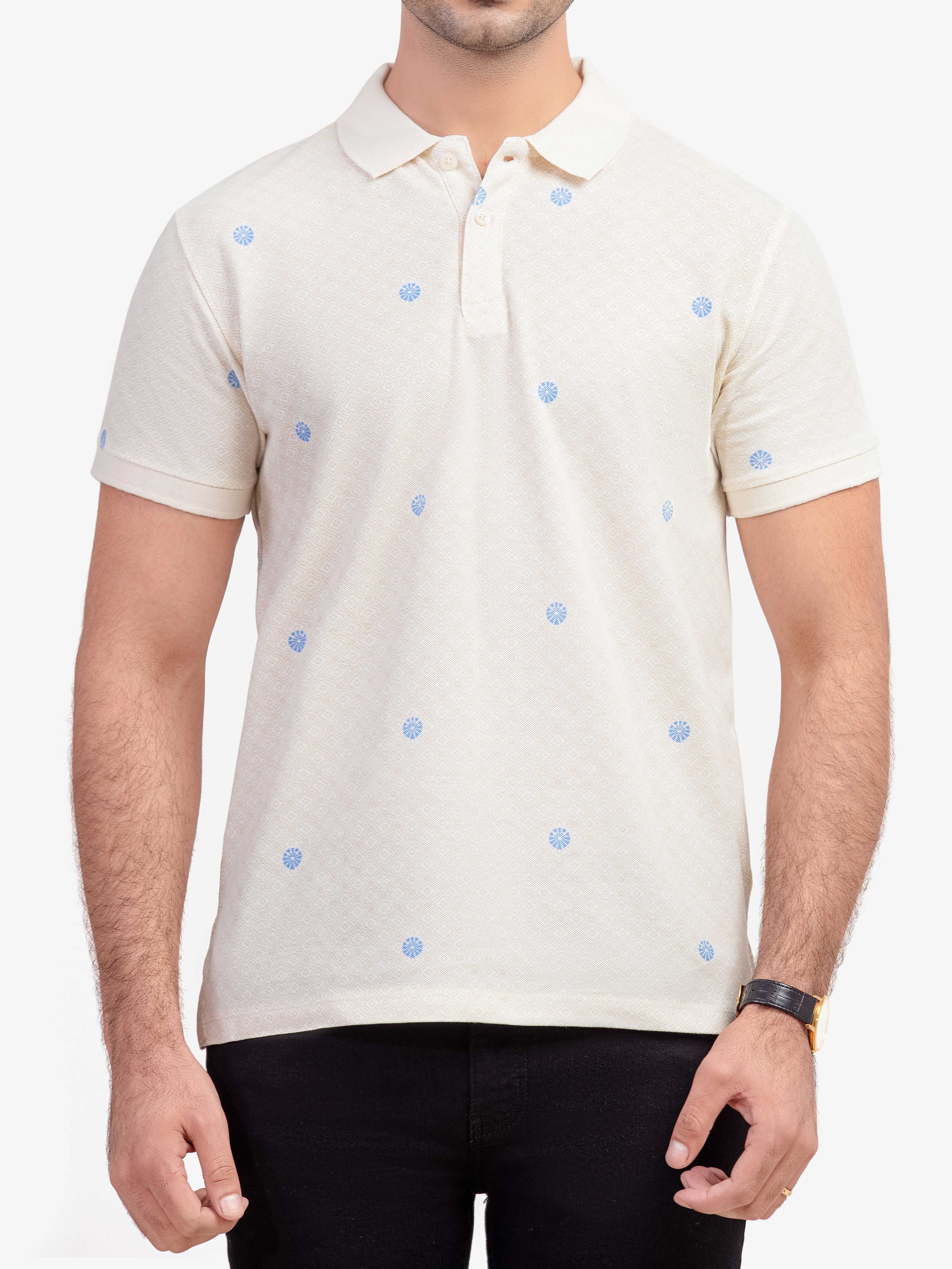 Men's Light Beige Polo Shirt - EMTPS5-026