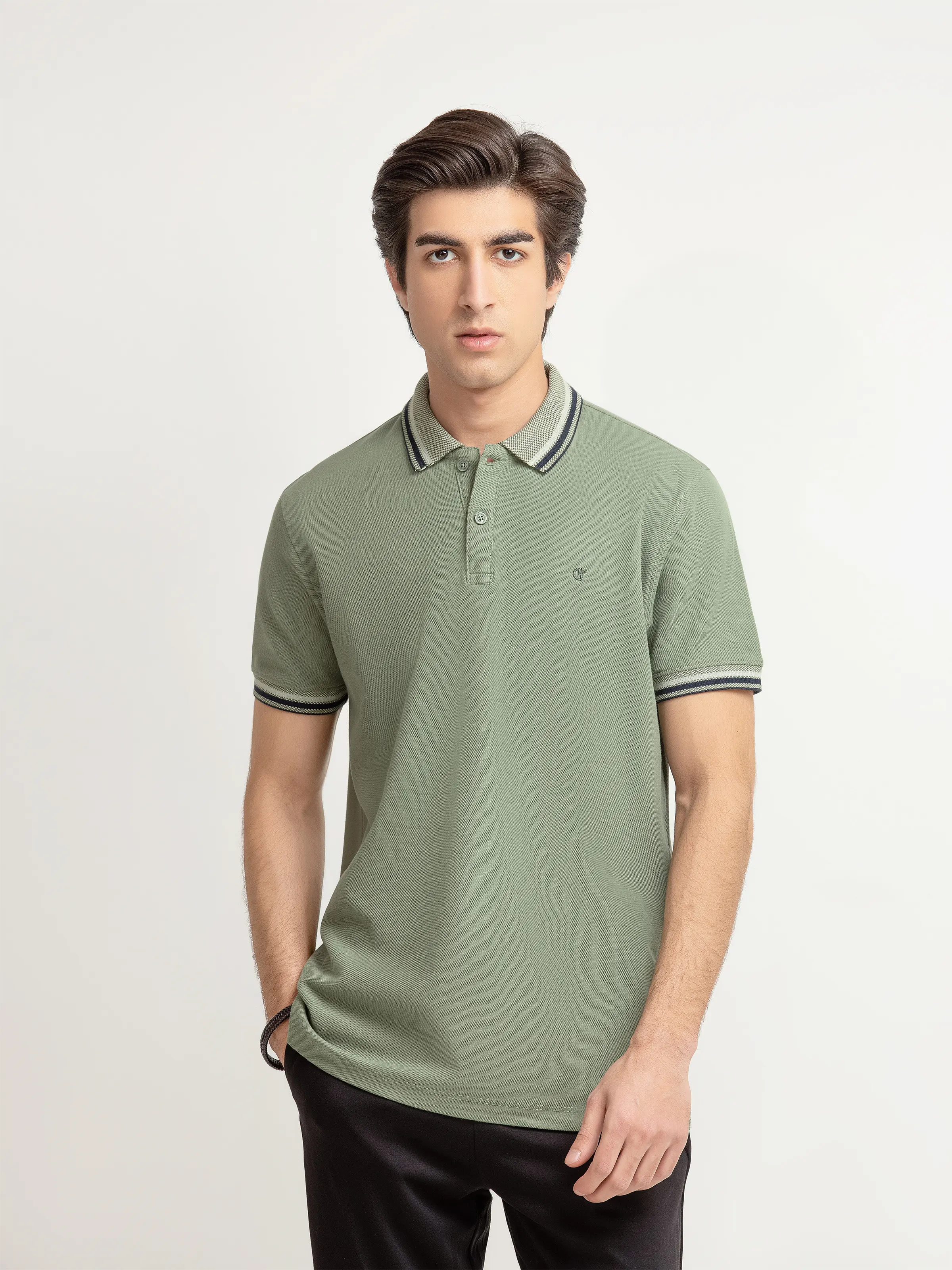 Men's Light Olive Polo Shirt - EMTPS6-033