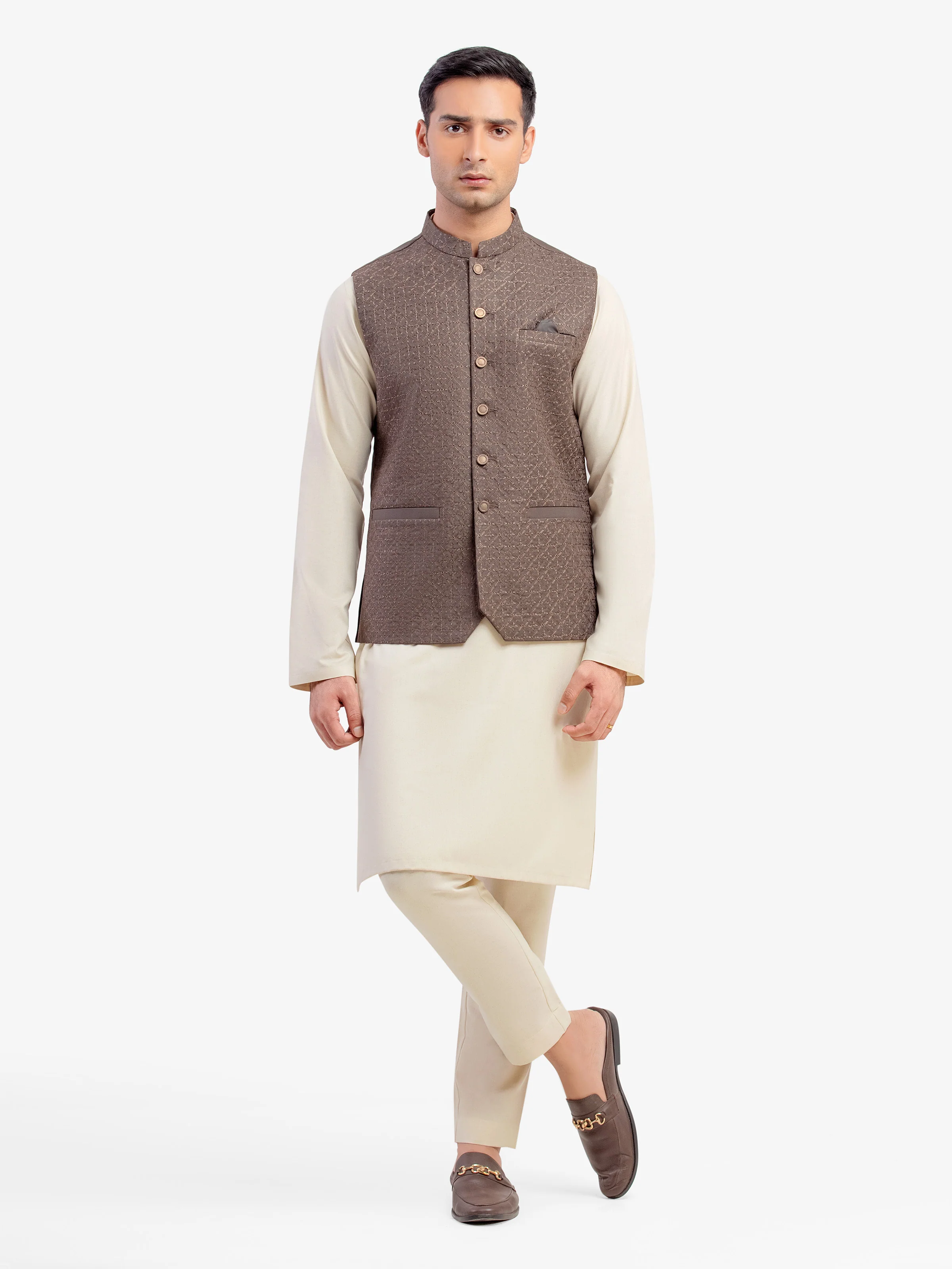 Men's Mehndi Waist Coat - EMTWC5-35962