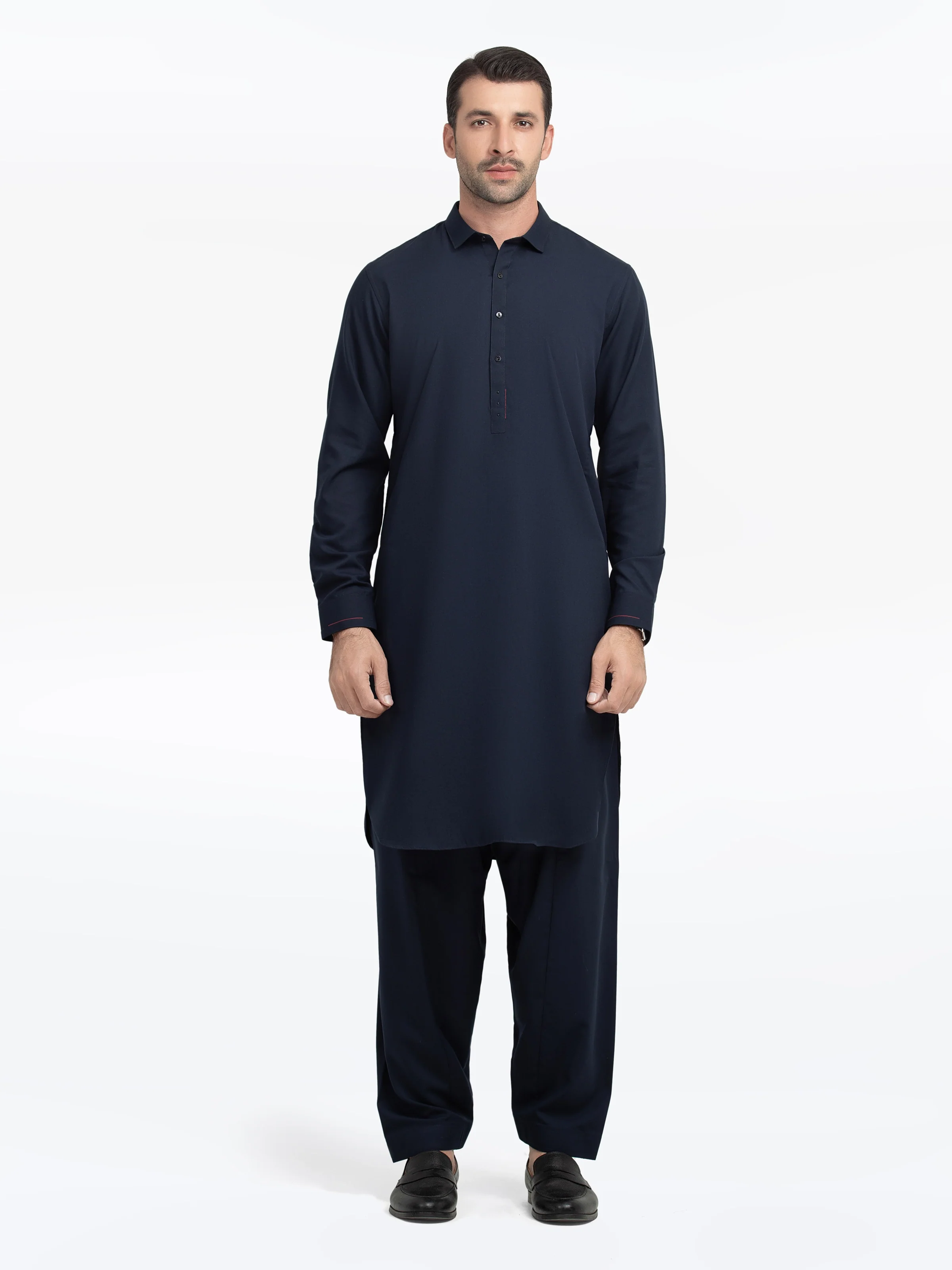 Men's Navy Blue Shalwar Kameez - EMTKS5-41163