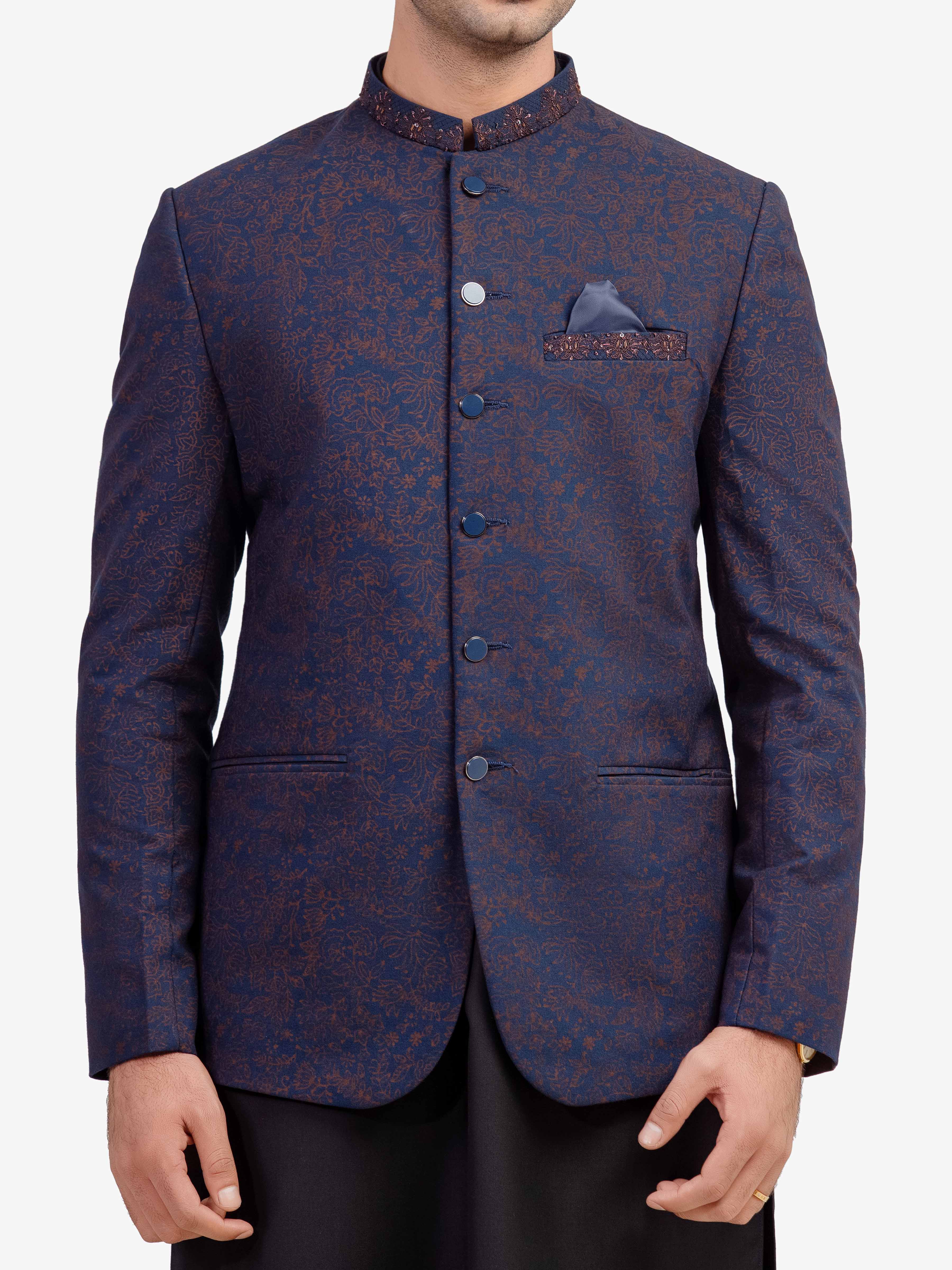 Men's Navy Prince Coat - EMTPC24-032 - Image 2