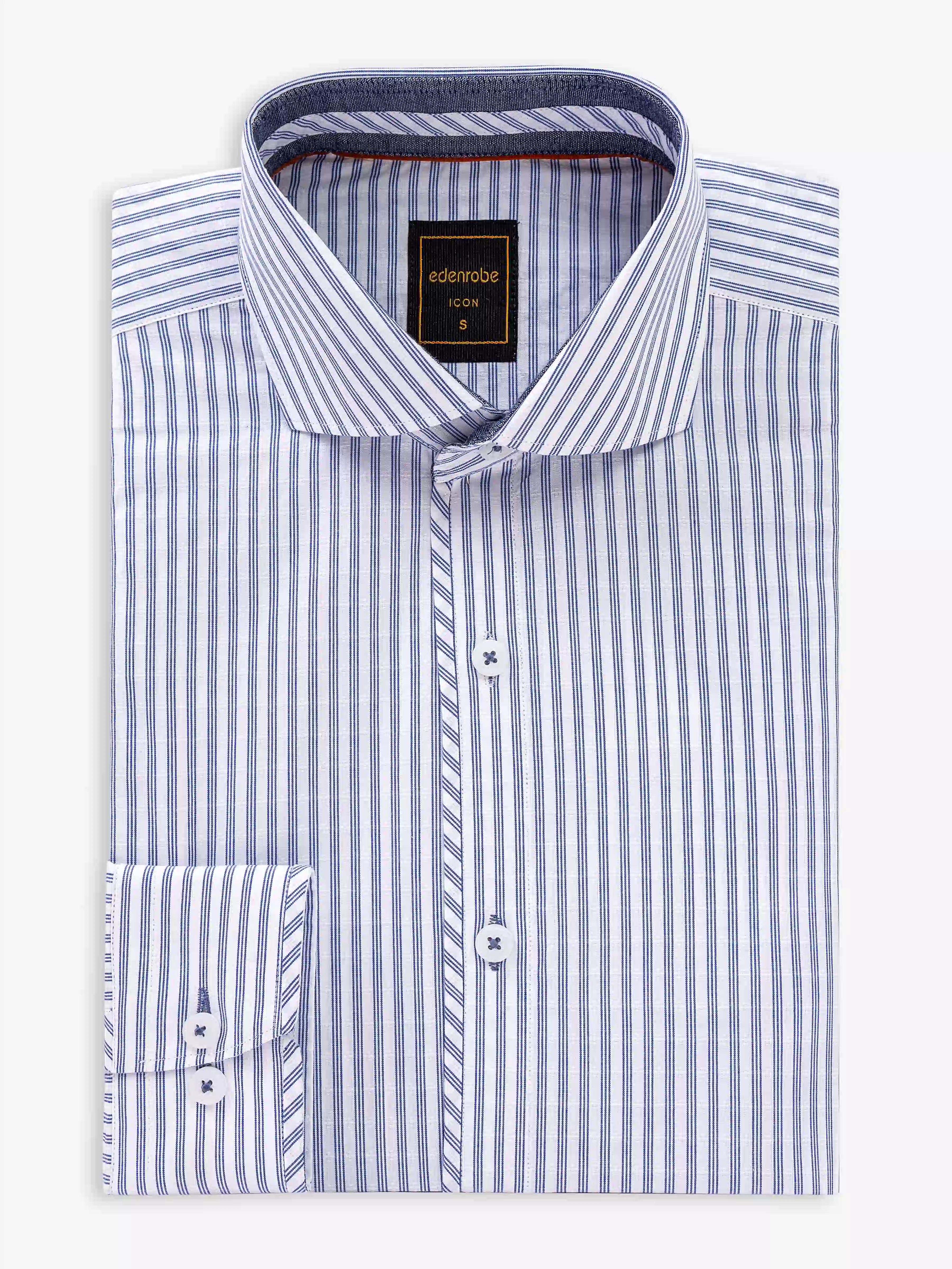 Men's White & Blue Shirt - EMTSI5-50834