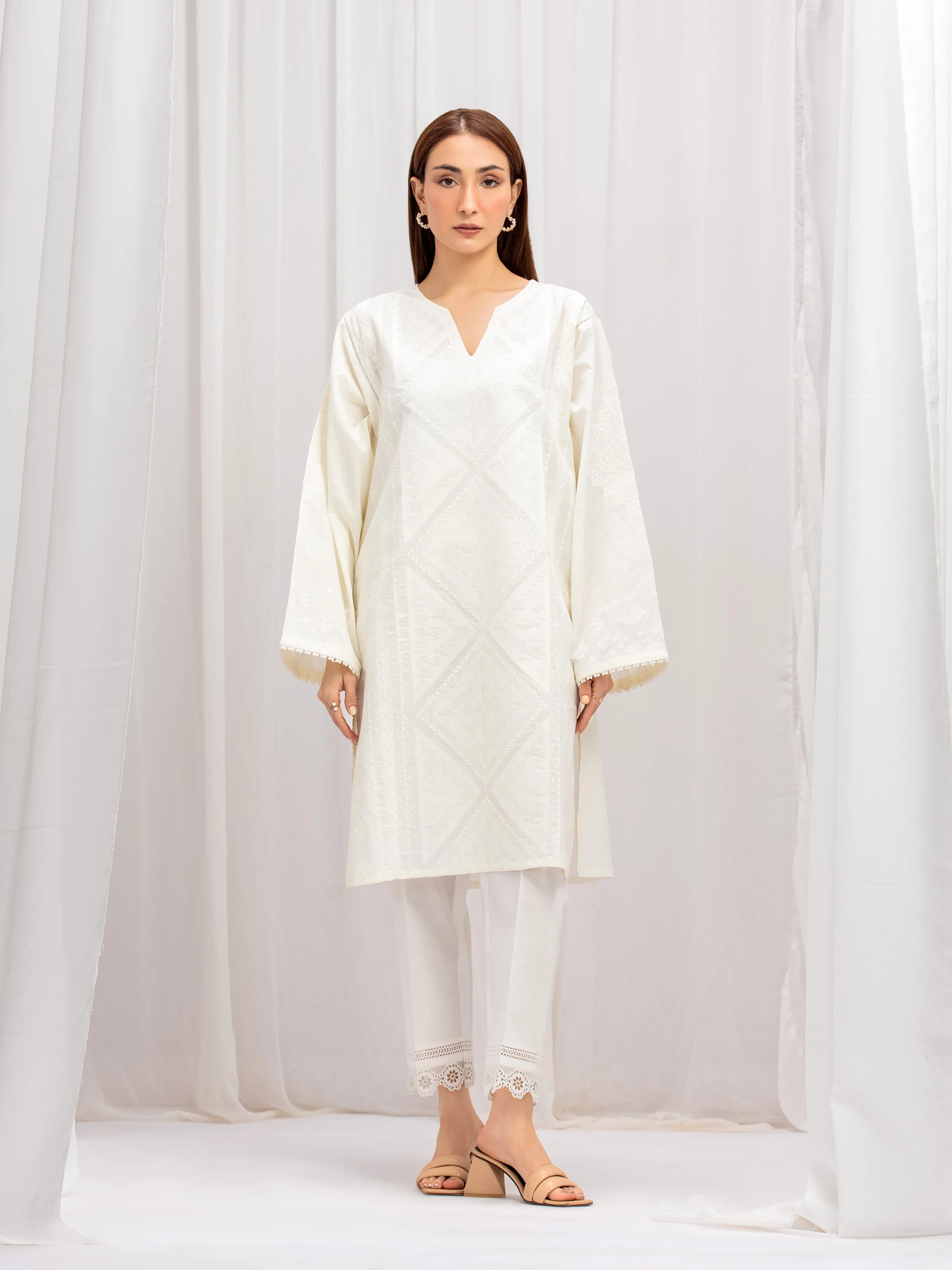 Pret Embroidered Cambric Shirt - EWTKE5-81099S