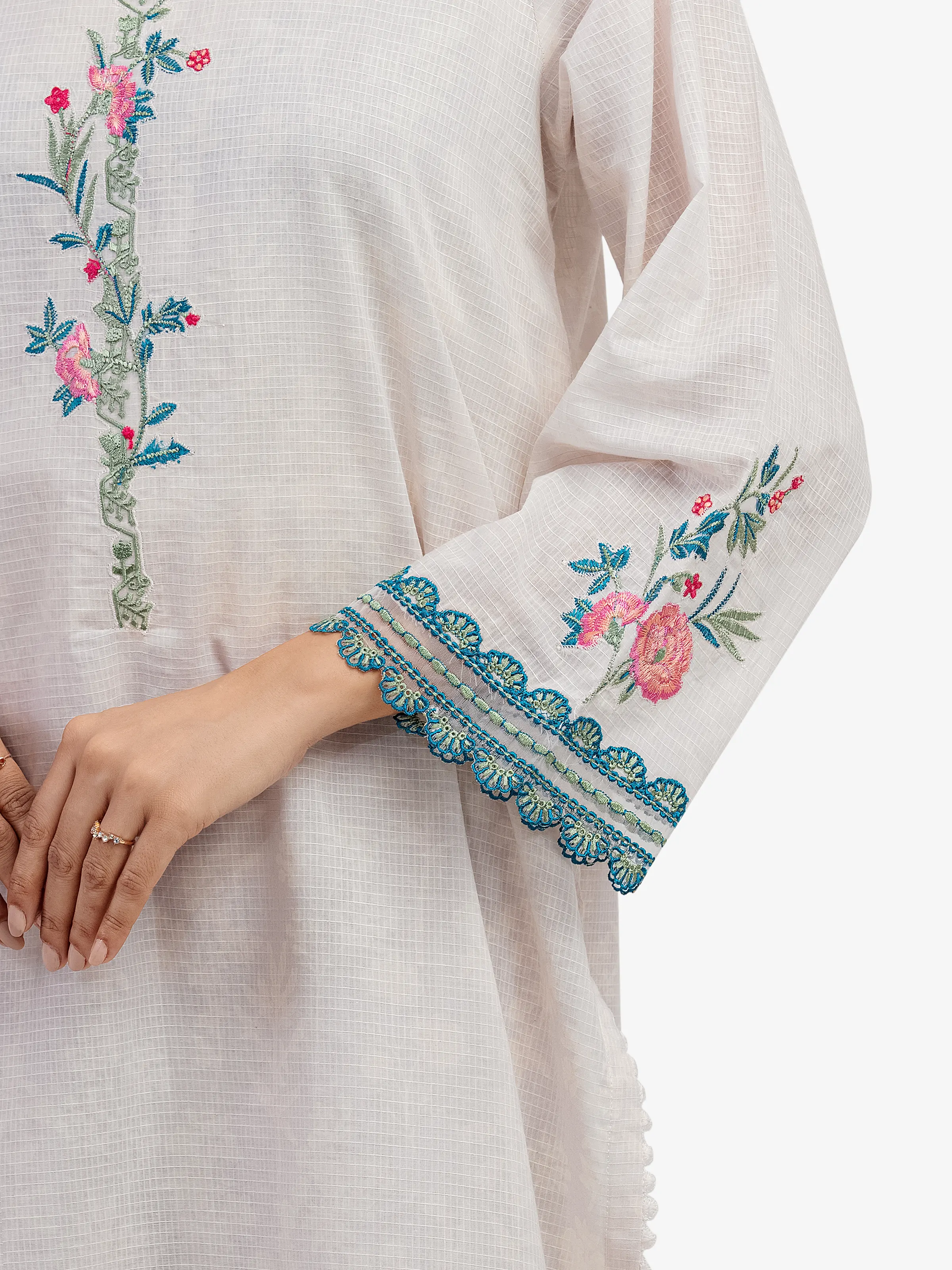 Pret Embroidered Lawn Slub Shirt - EWTKE5-81675S - Image 3