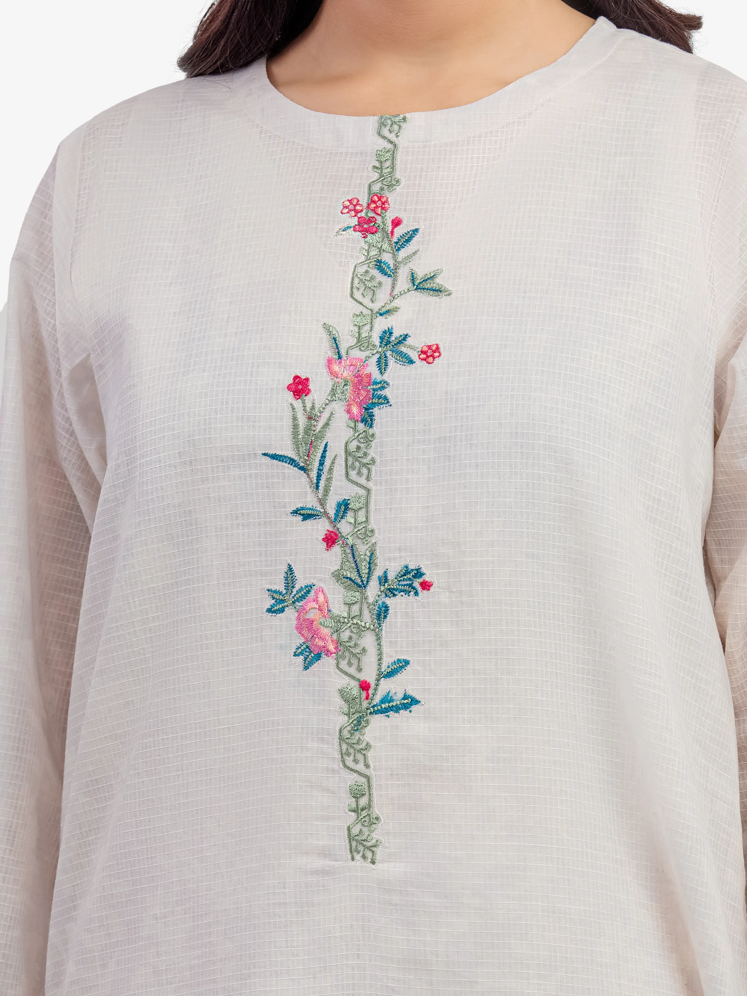 Pret Embroidered Lawn Slub Shirt - EWTKE5-81675S - Image 4