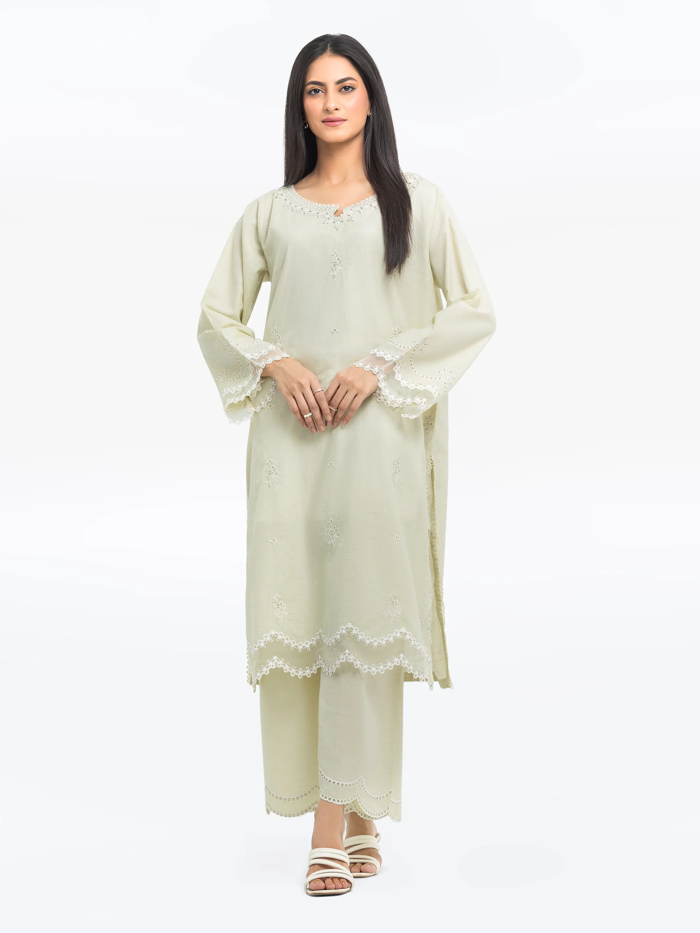Pret Embroidered Cotton Slub Shirt Trouser - EWTKE24-80107ST