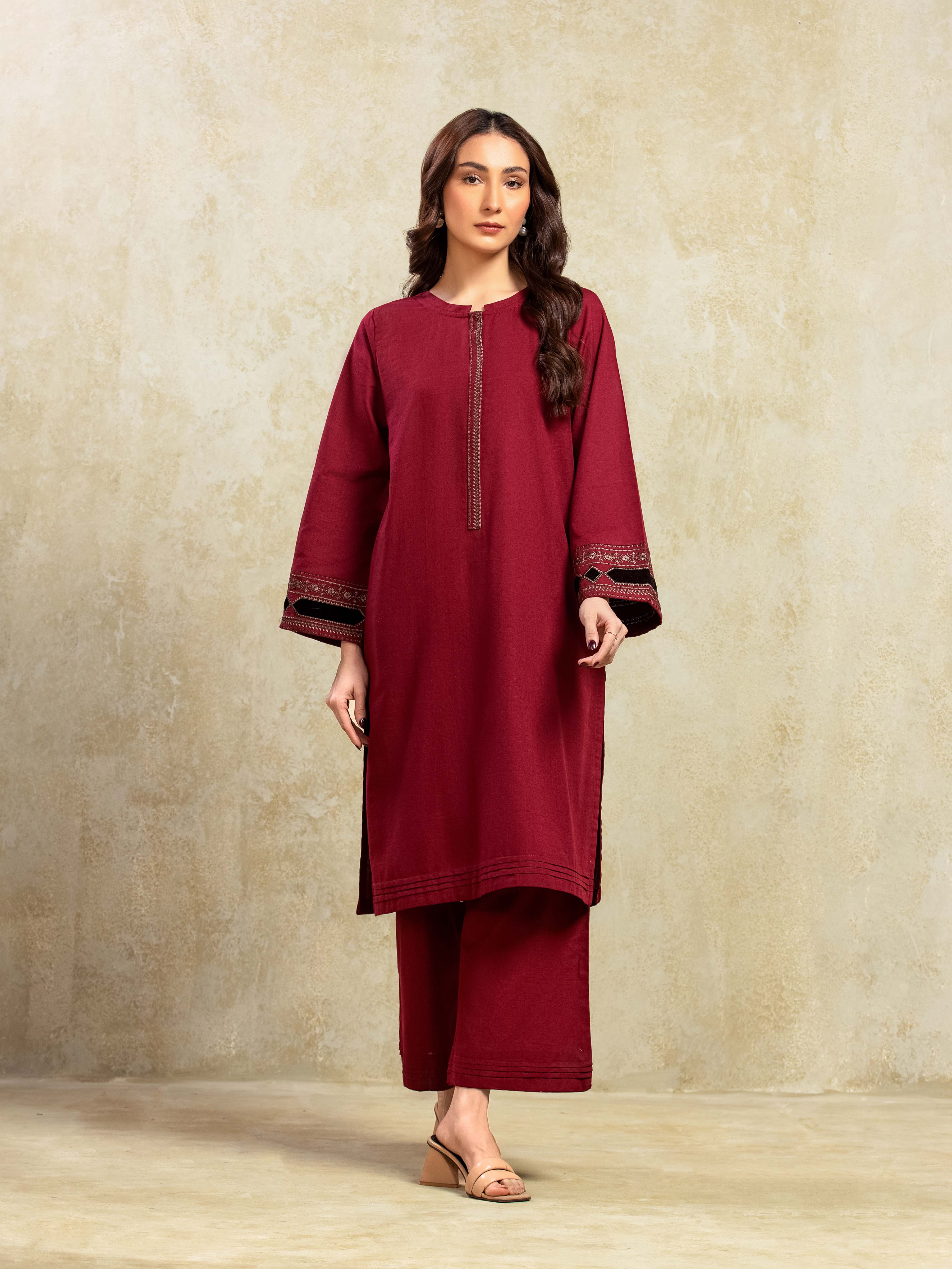 Pret Embroidered Khaddar Shirt Trouser - EWTKE24-81426ST