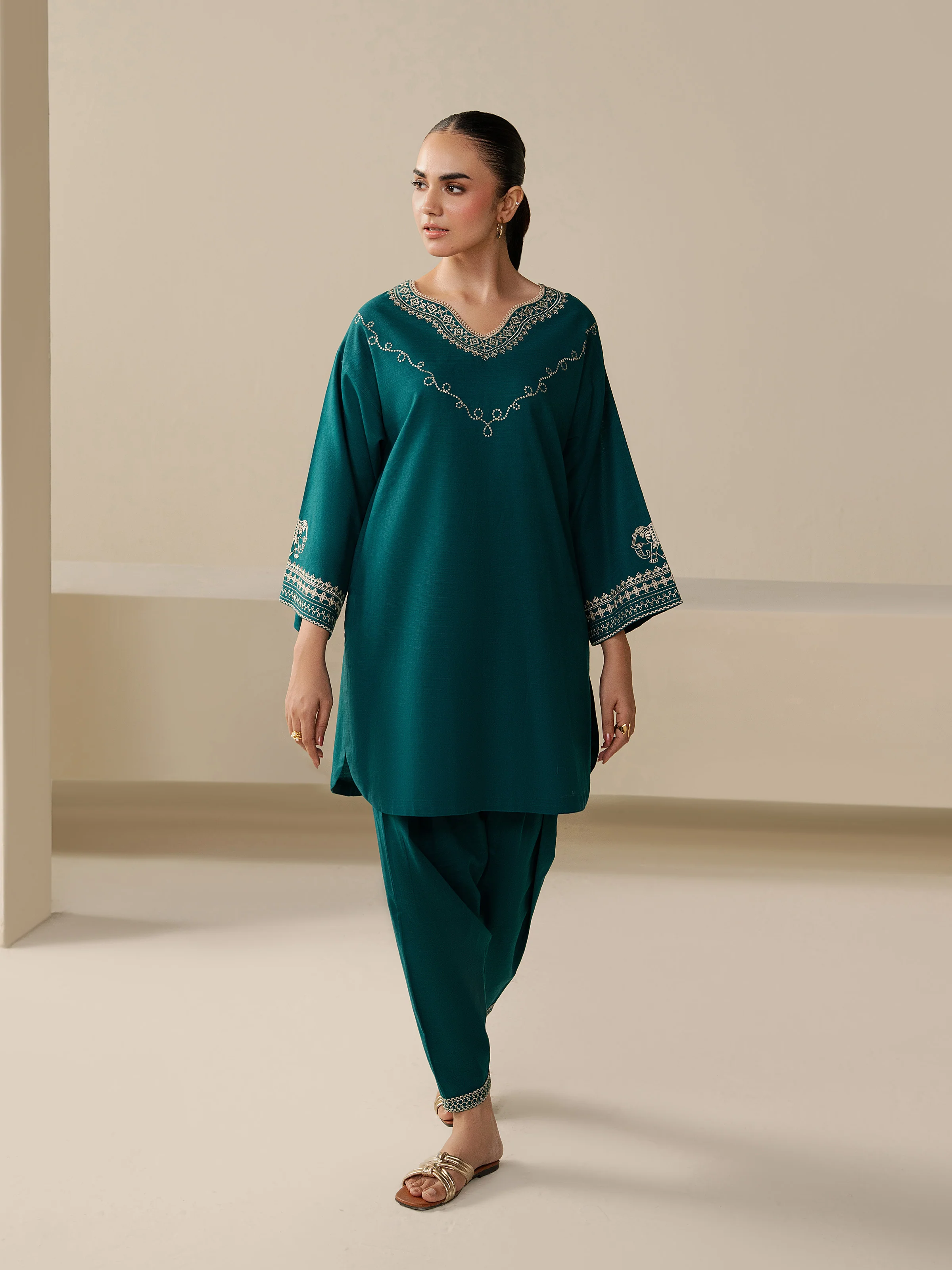 Pret Embroidered Khaddar Co-ord Set - EWTKED5-84002ST
