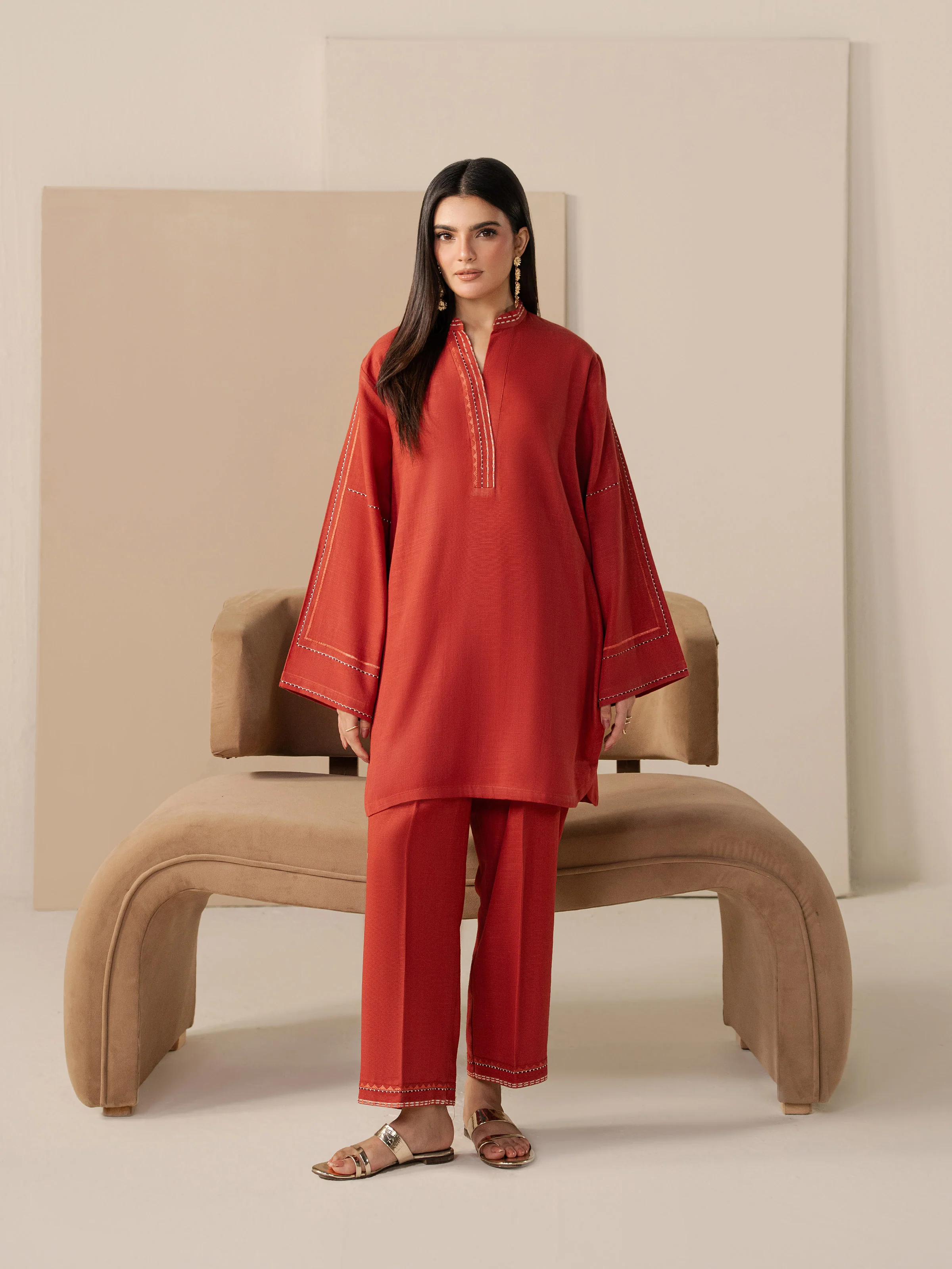 Pret Embroidered Khaddar Co-ord Set - EWTKED5-84007ST