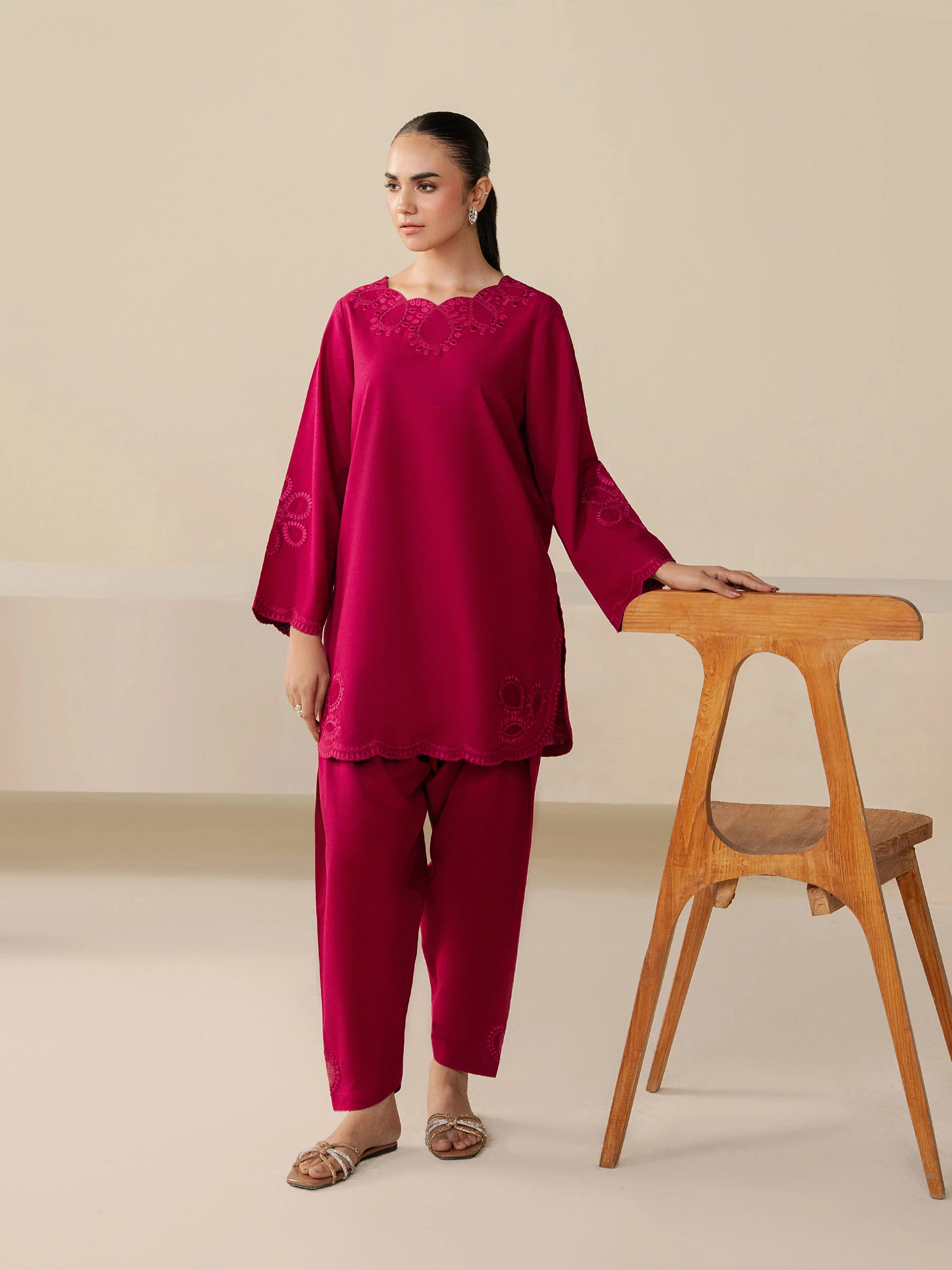 Pret Embroidered Khaddar Co-ord Set - EWTKED5-84008ST