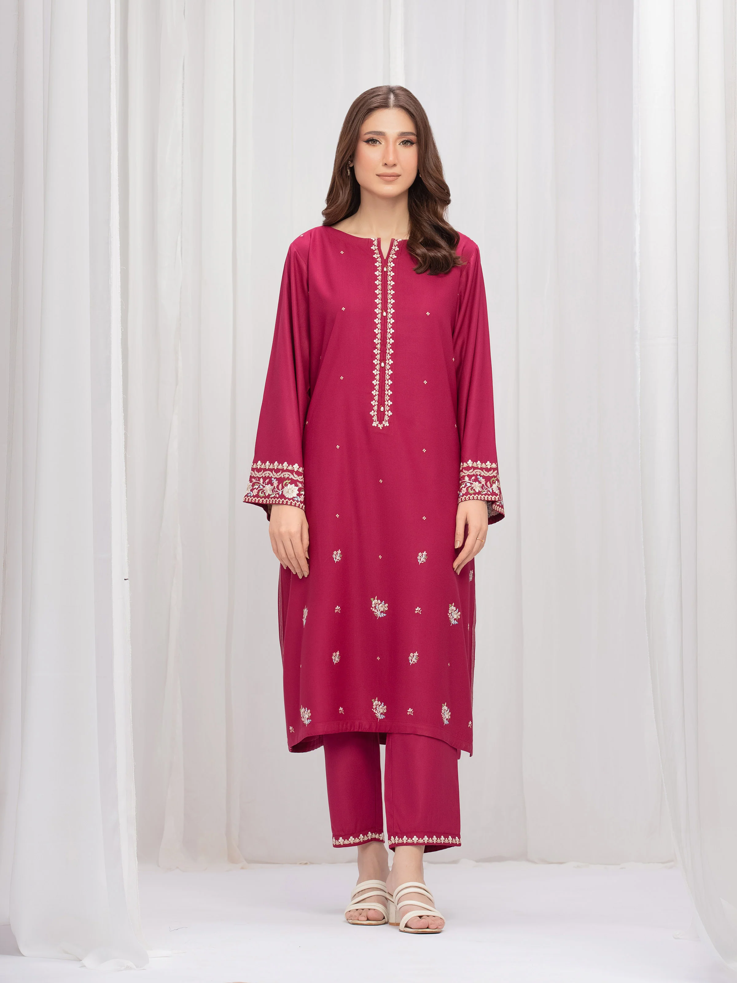 Pret Embroidered Marina Twill Viscose Co-Ord Set - EWTKE24-81544ST