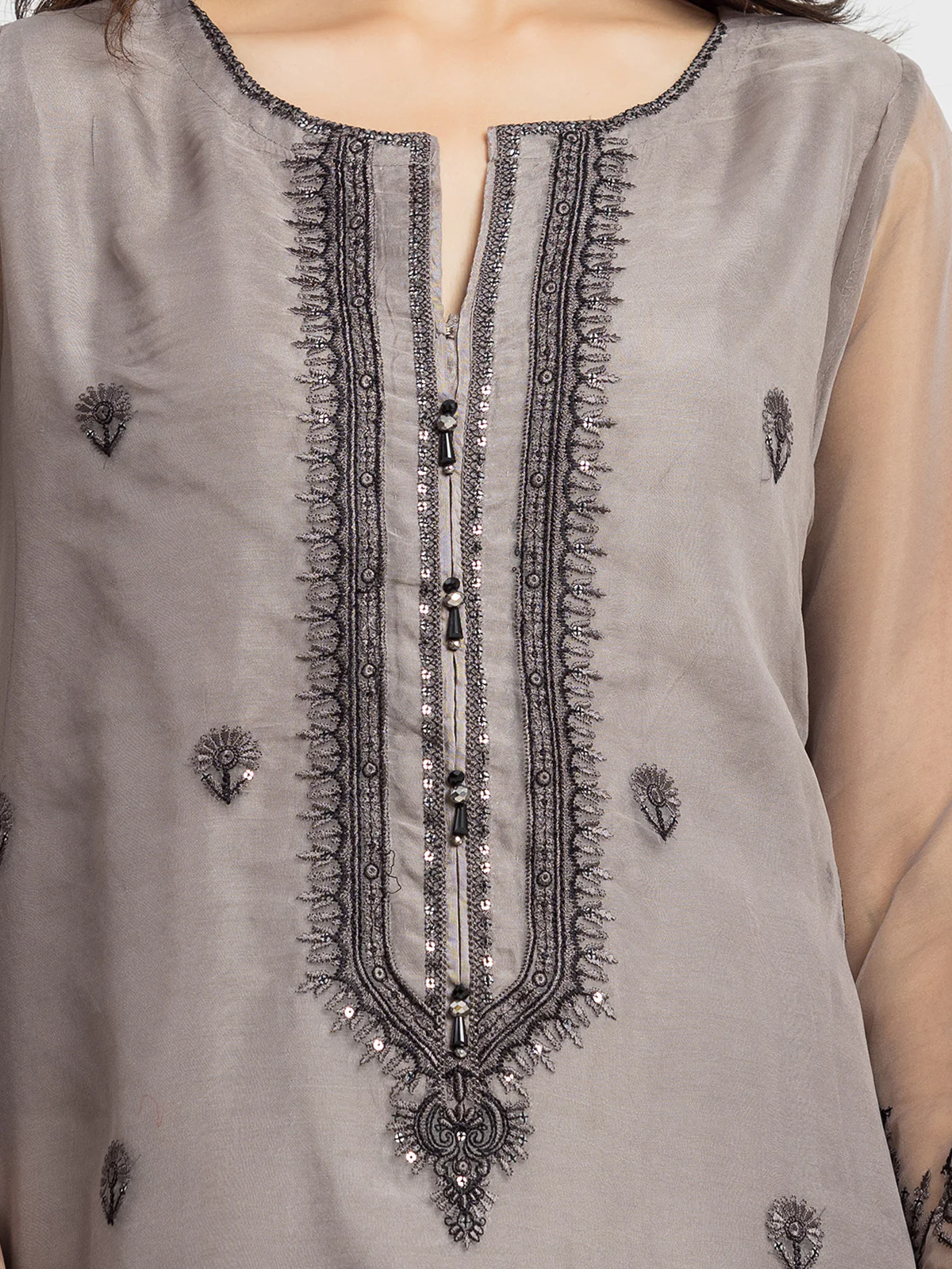 Pret Embroidered Organza Shirt Dupatta - EWTKE22-68229SD - Image 3