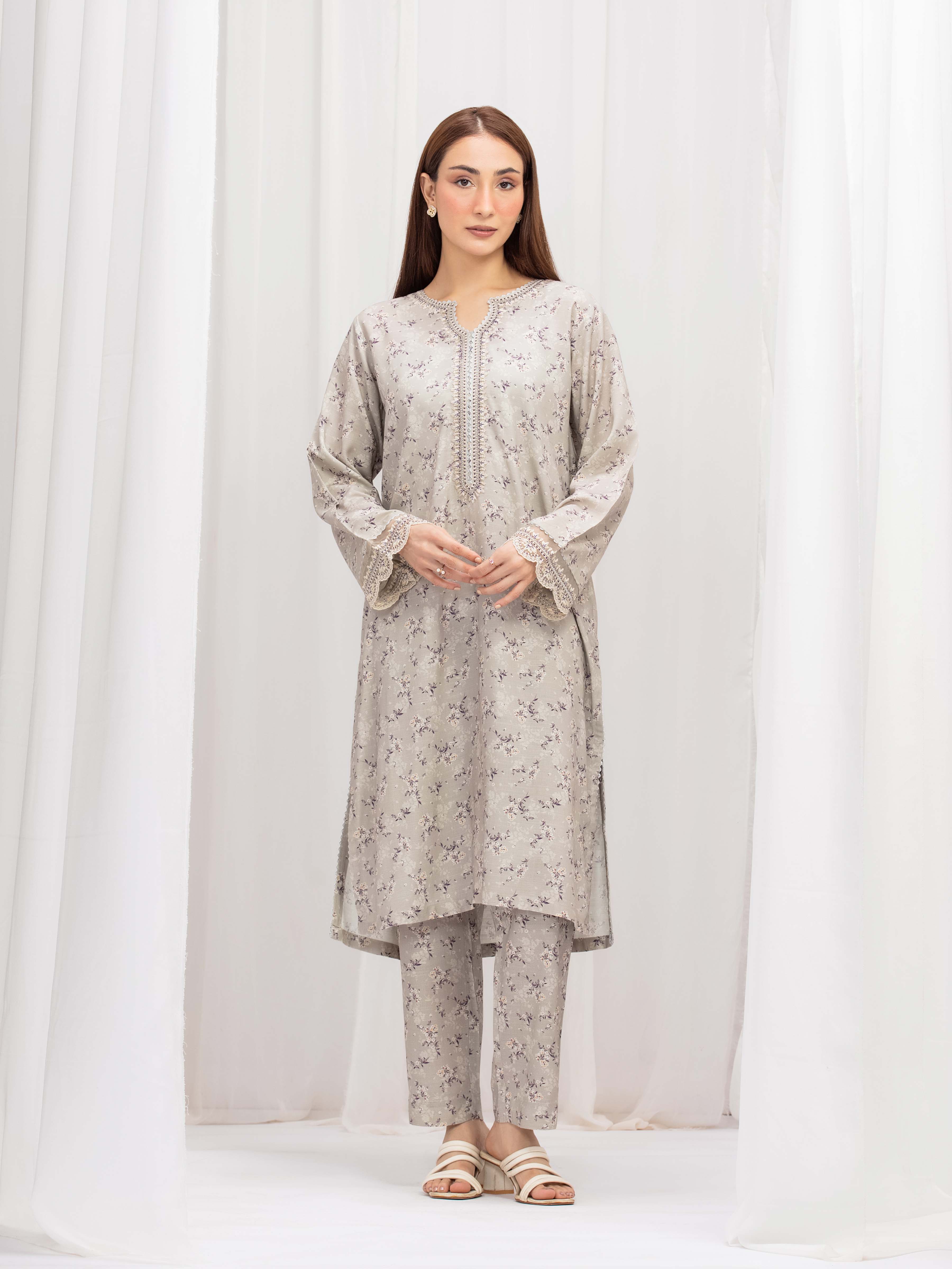 Pret Embroidered Raw Silk Co-ord Set - EWTKE5-81509ST