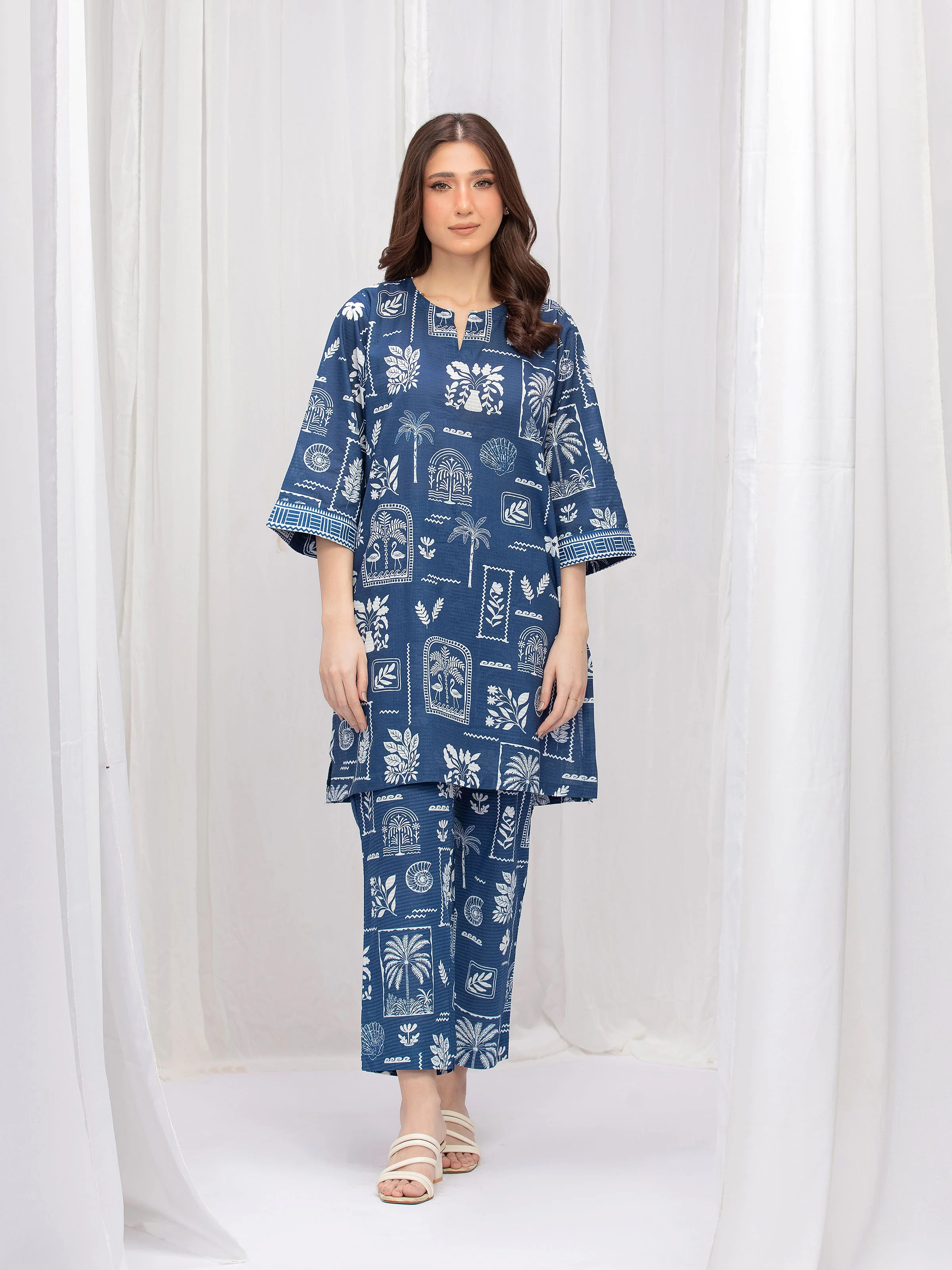 Pret Printed Slub Lawn Co-Ord Set - EWTKP5-86012ST