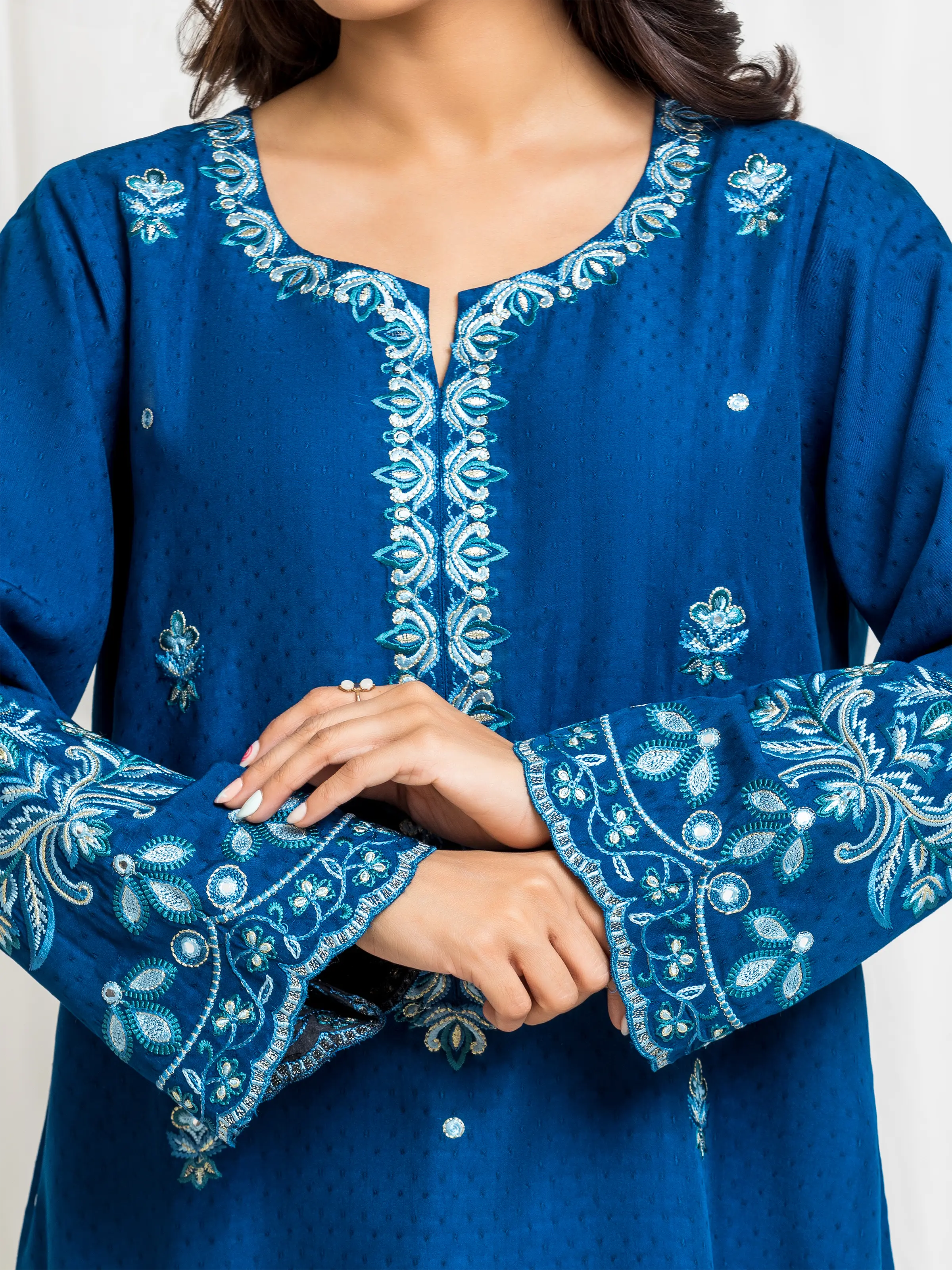 Pret Embroidered Dobby Filament Viscose Suit - EWTKED6-84084-3P - Image 3