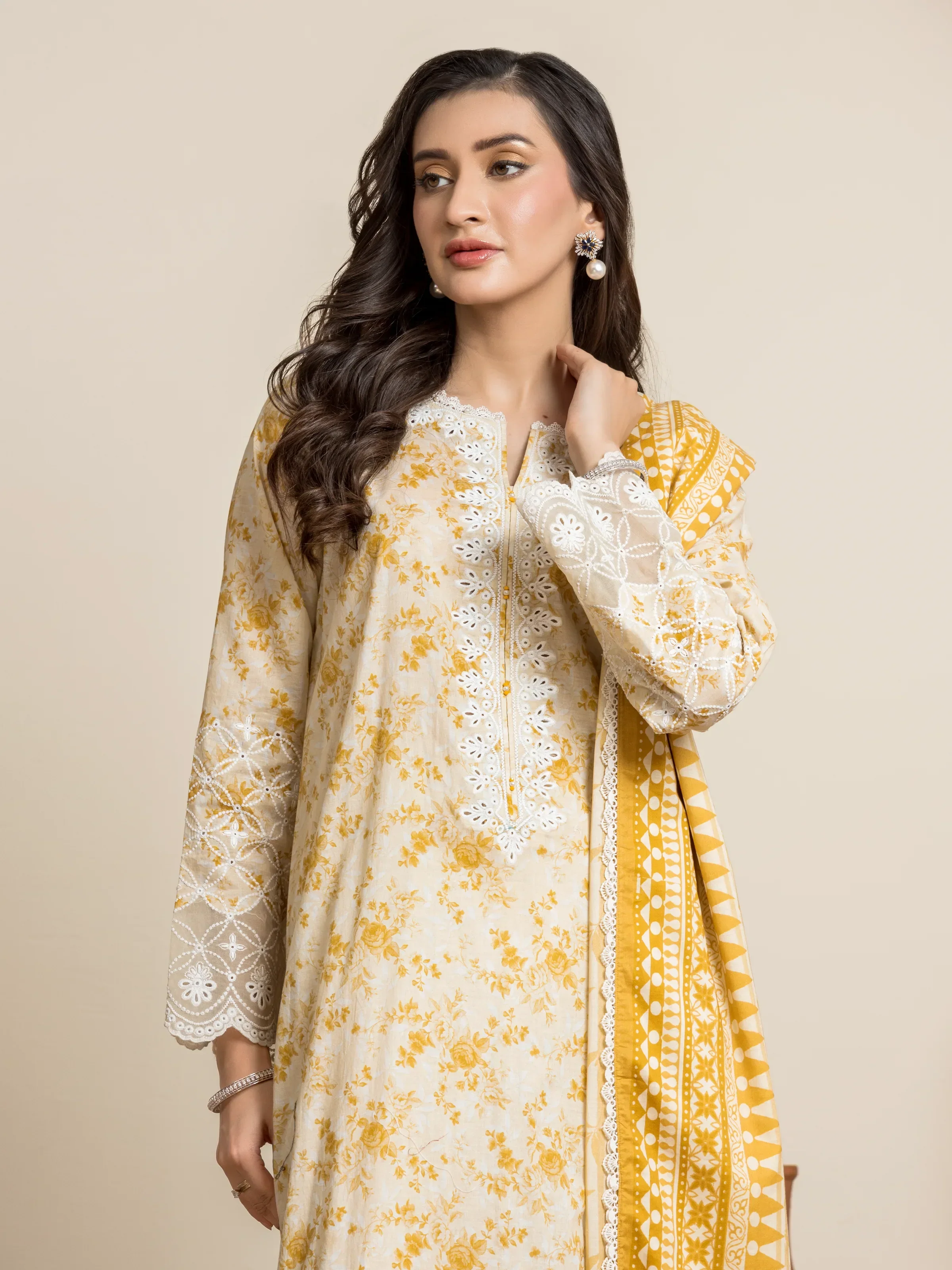 Unstitched Embroidered Lawn Shirt Trouser - EWU24V1-28609ST