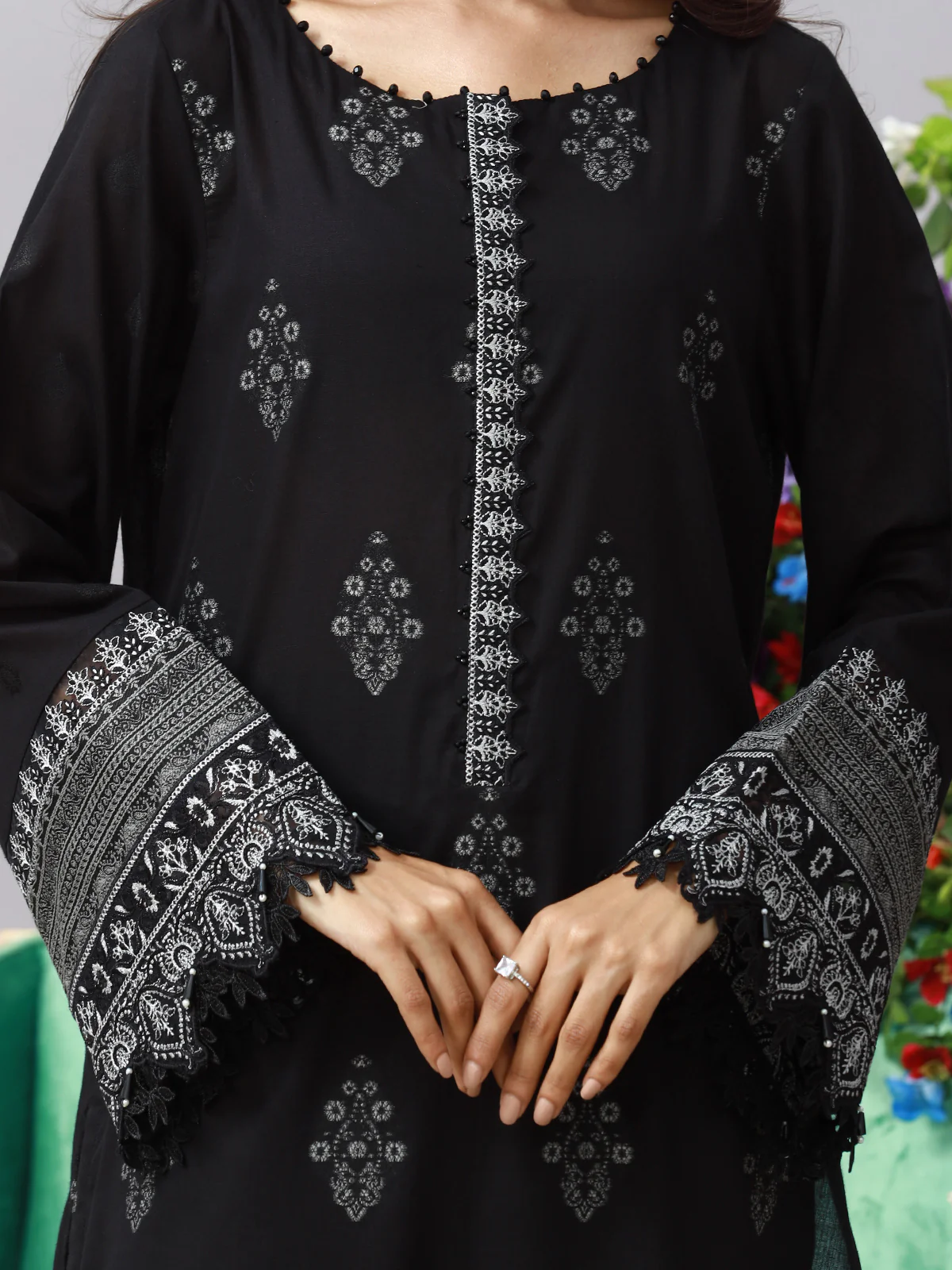 Unstitched Embroidered Jacquard Shirt - EWU24V3-26750S - Image 2