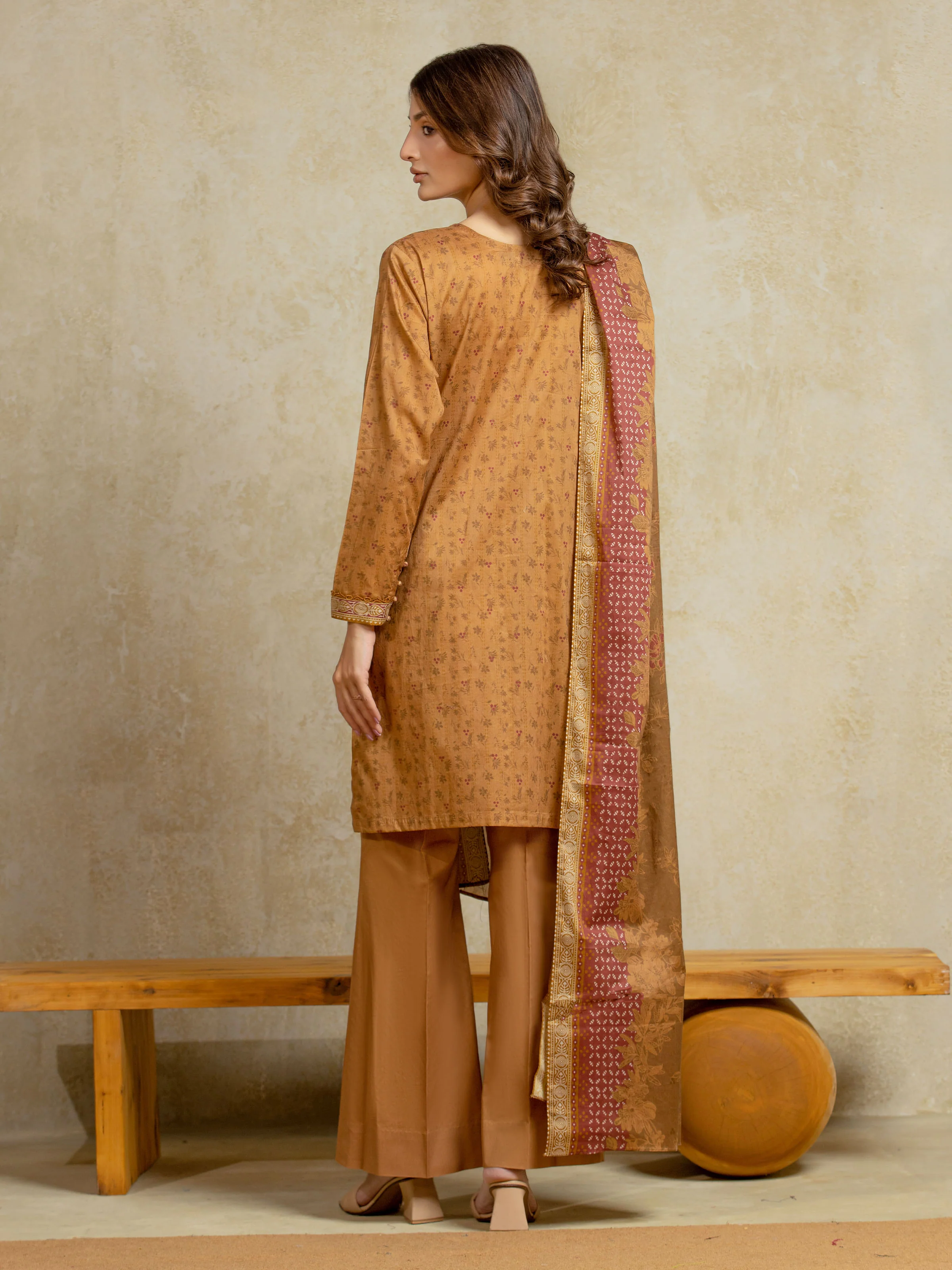 Unstitched Printed Khaddar Suit - EWU5A3-35969-3P - Image 6