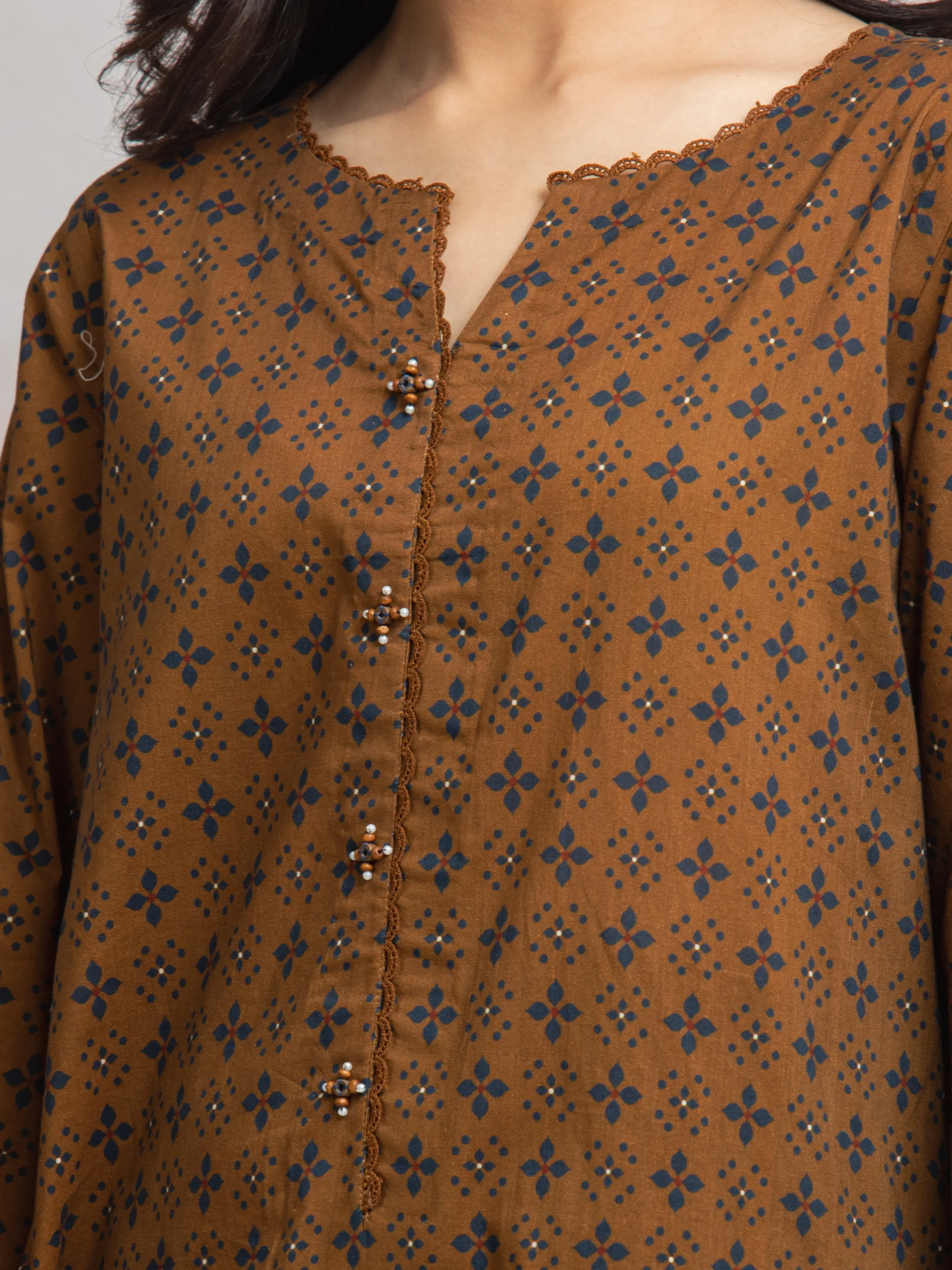 Unstitched Printed Cambric Shirt Dupatta - EWU24A2-29639SD - Image 2