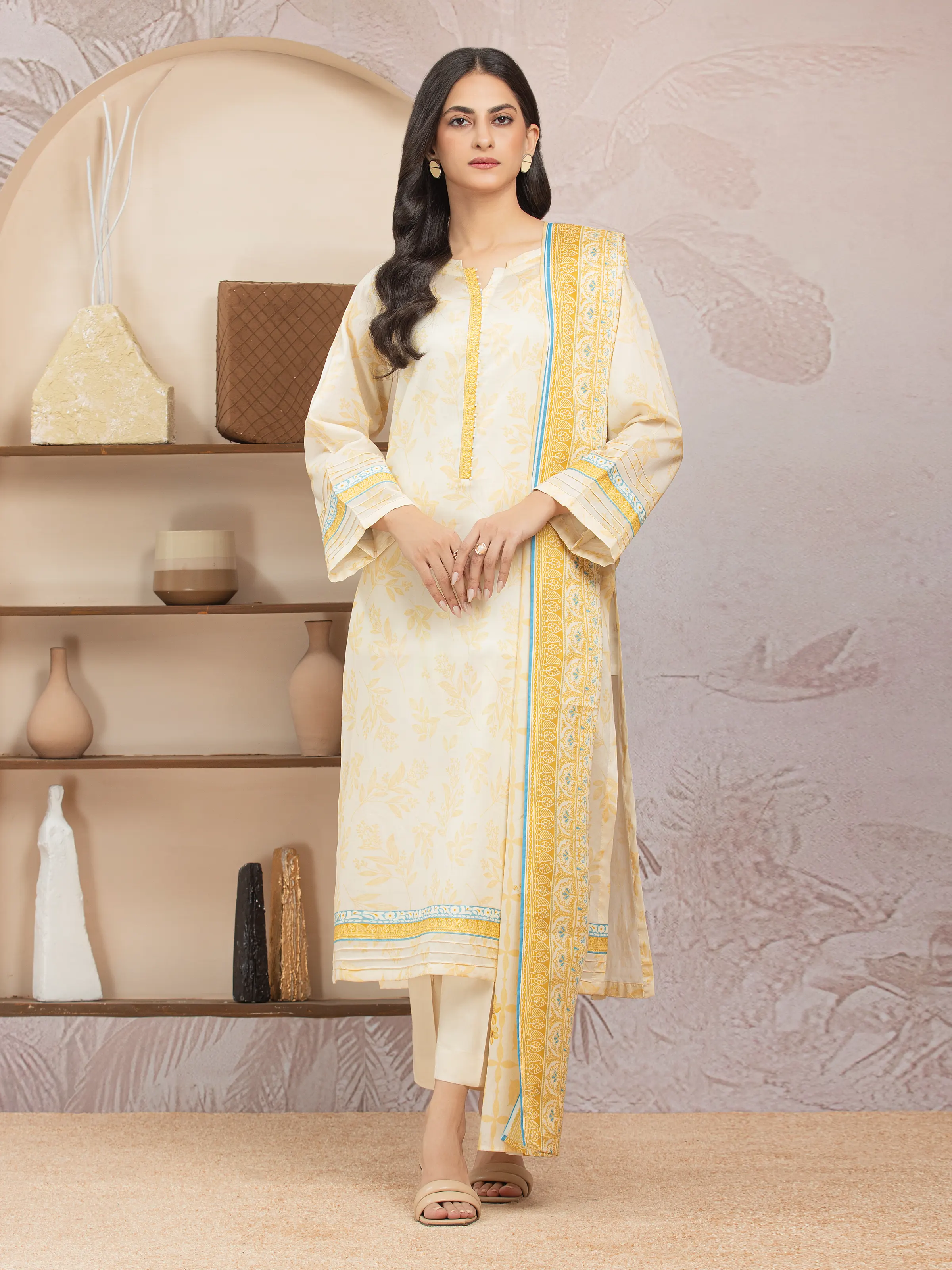 Unstitched Printed Lawn Shirt Dupatta - EWU5A1-35201SD