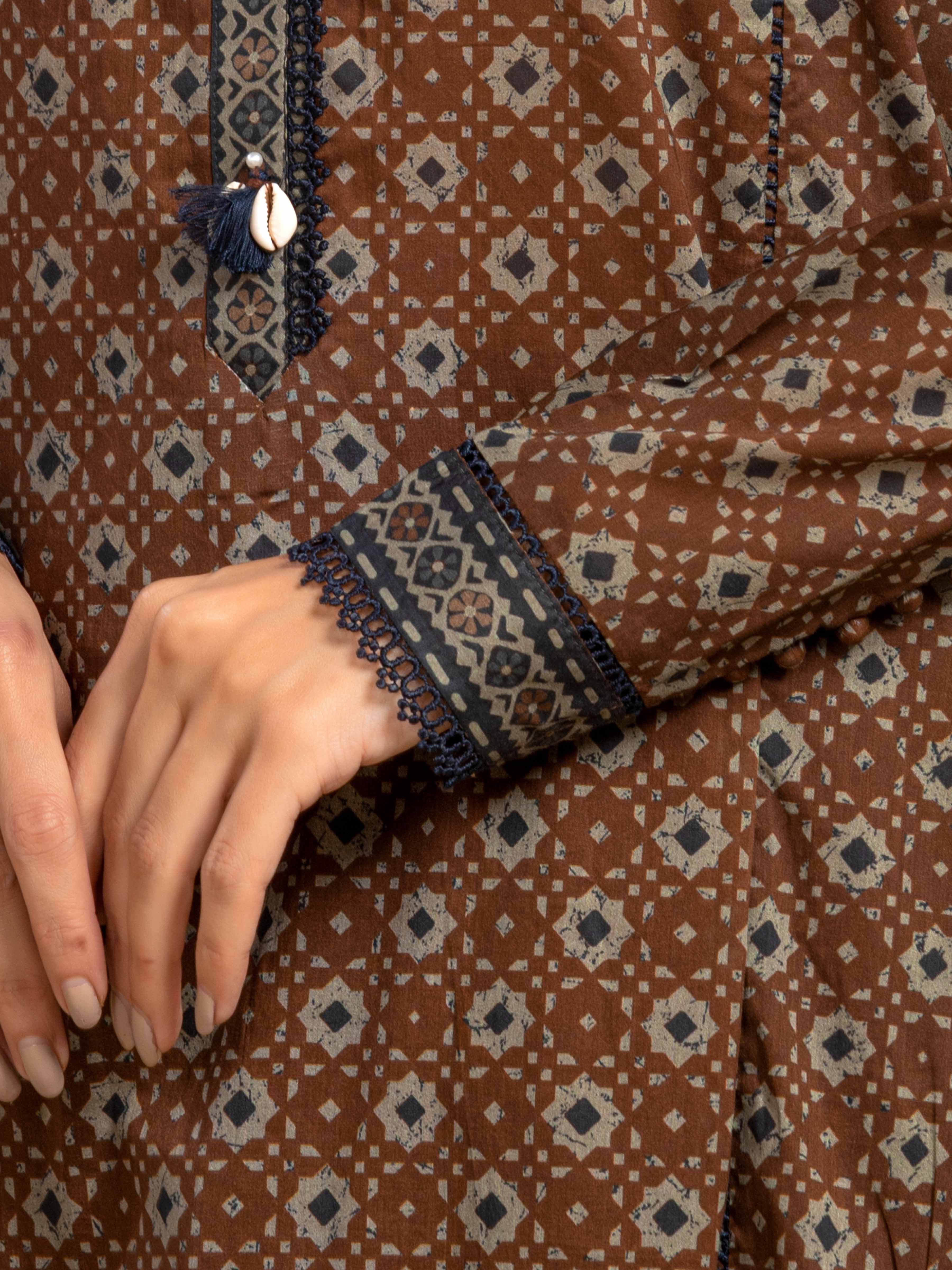 Unstitched Printed Khaddar Suit - EWU5A3-35980-3P - Image 3