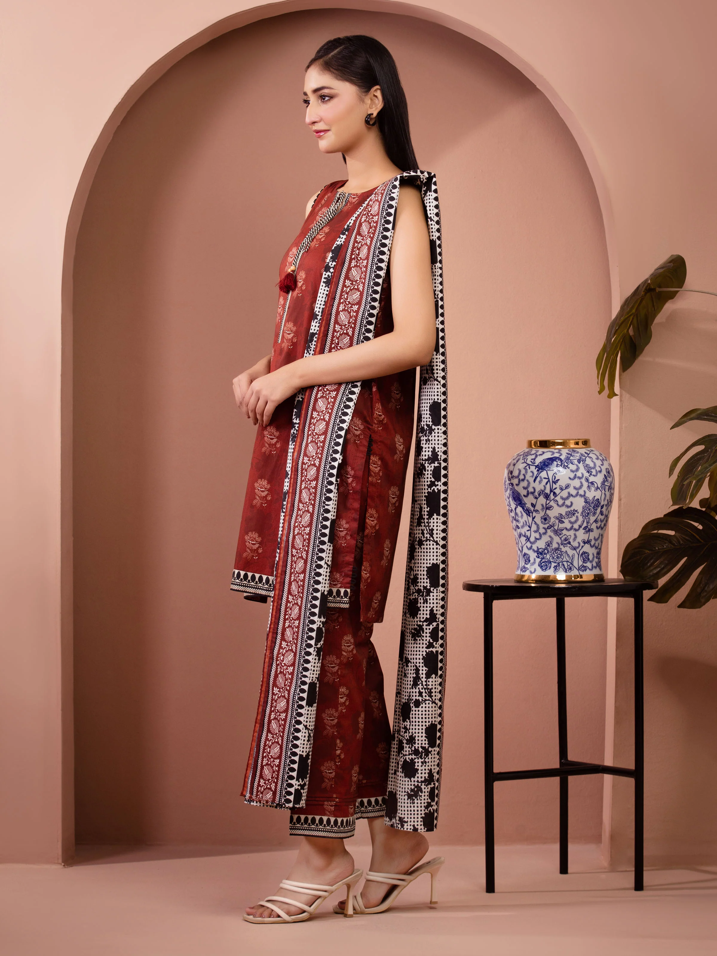 Unstitched Printed Lawn Shirt Dupatta - EWU5A1-35254SD - Image 4