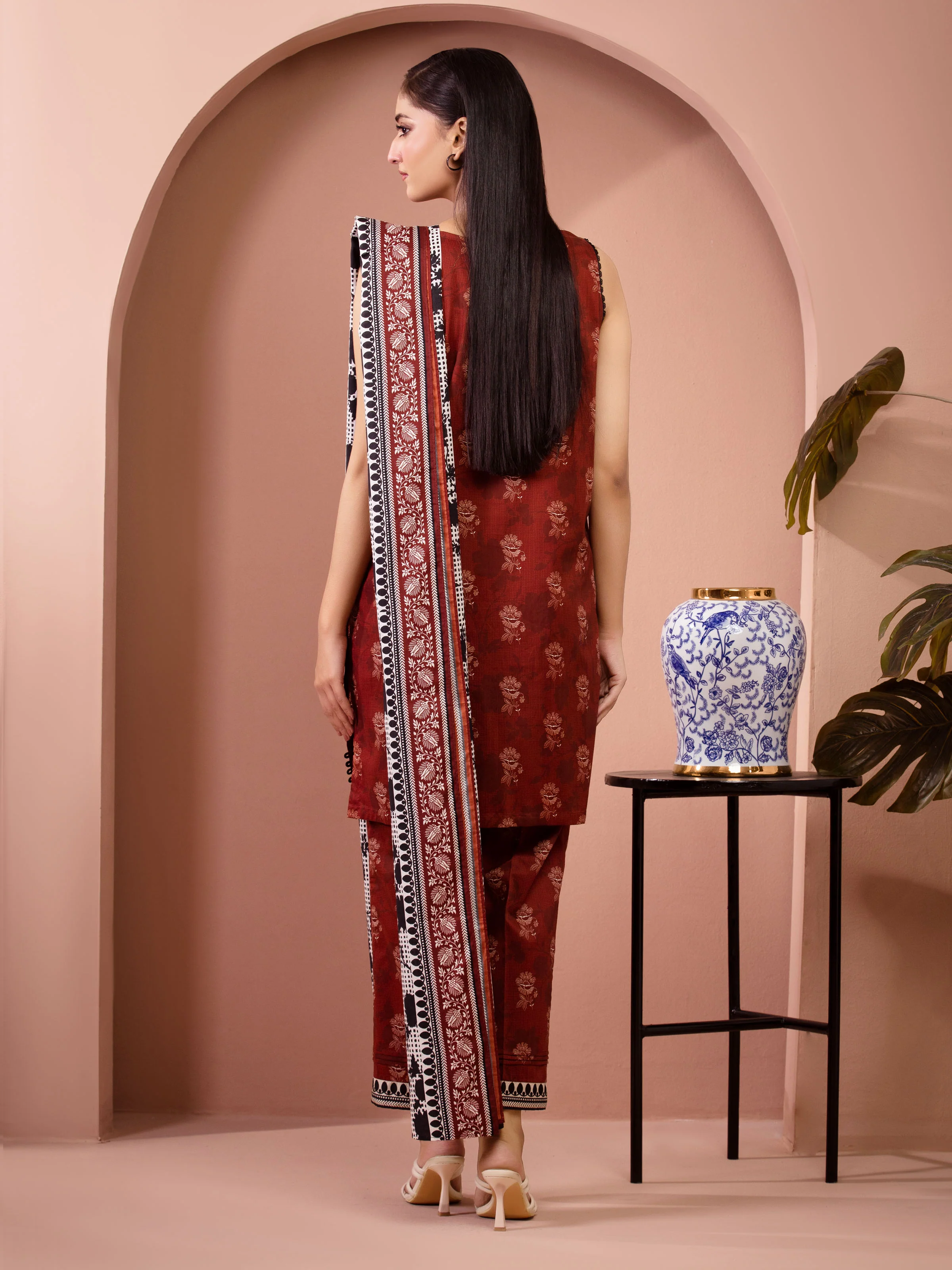 Unstitched Printed Lawn Shirt Dupatta - EWU5A1-35254SD - Image 5