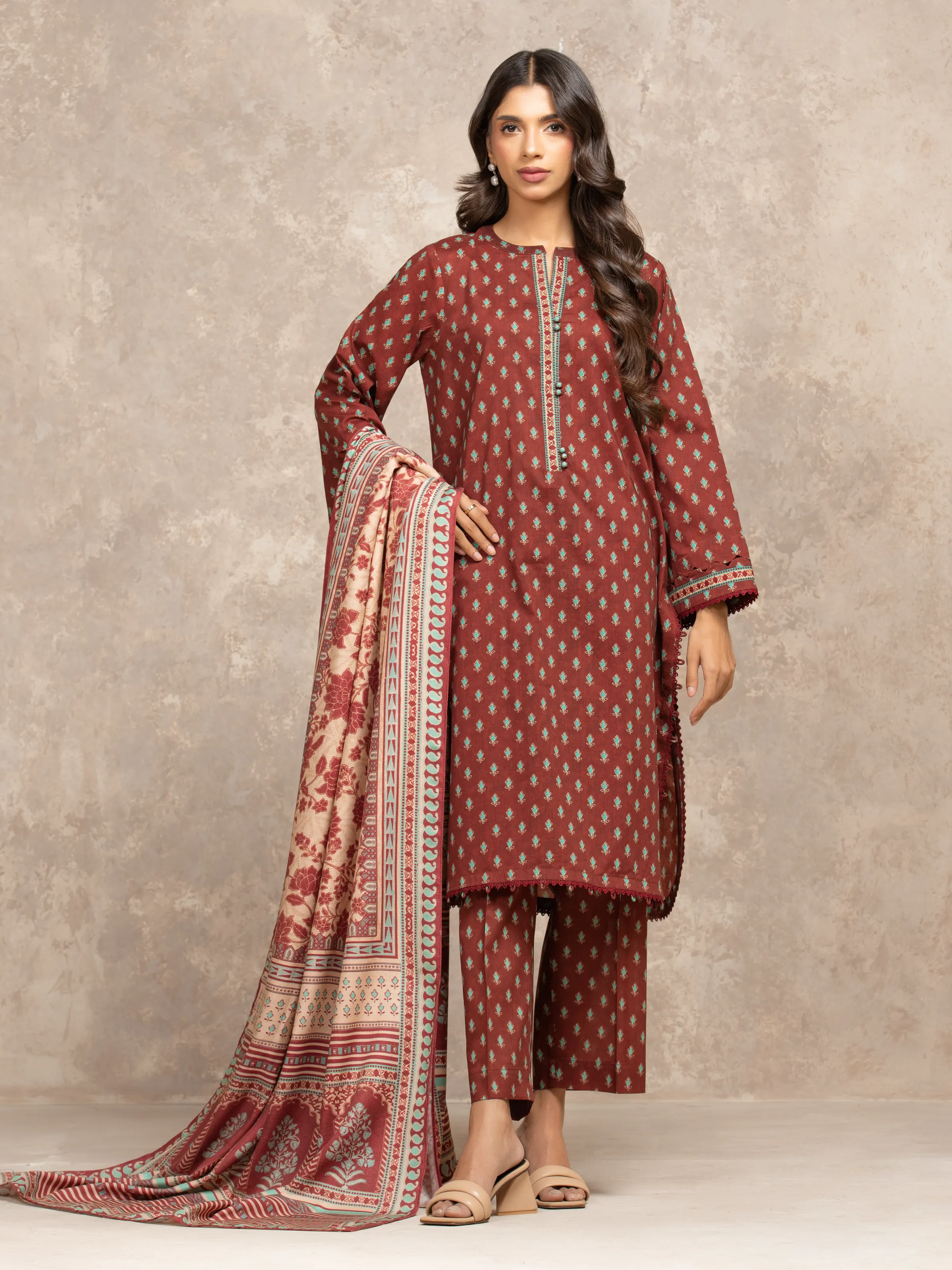 Unstitched Printed Khaddar Suit - EWU5M3-009-3P