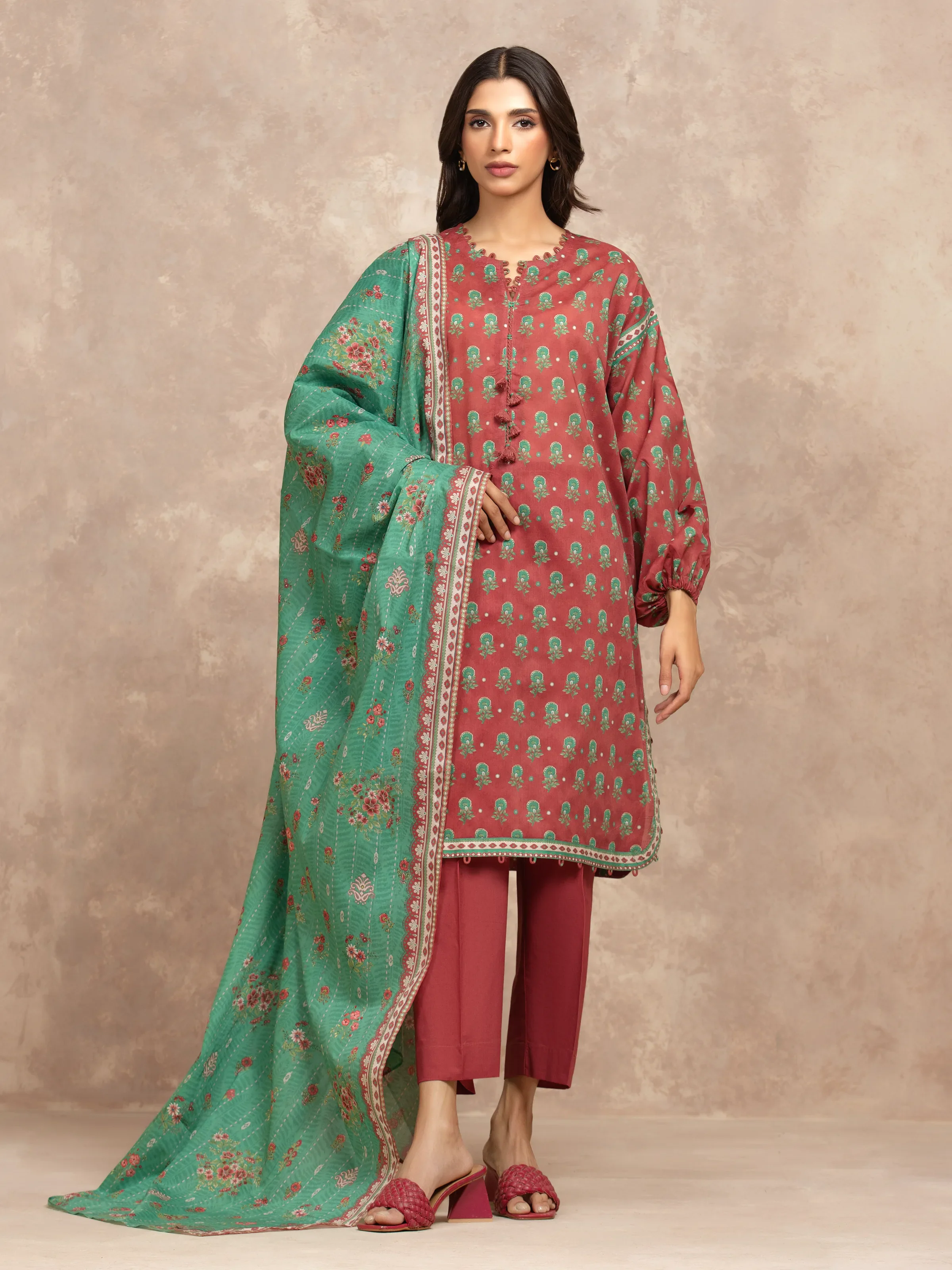 Unstitched Printed Khaddar Suit - EWU5A3-36039-3P