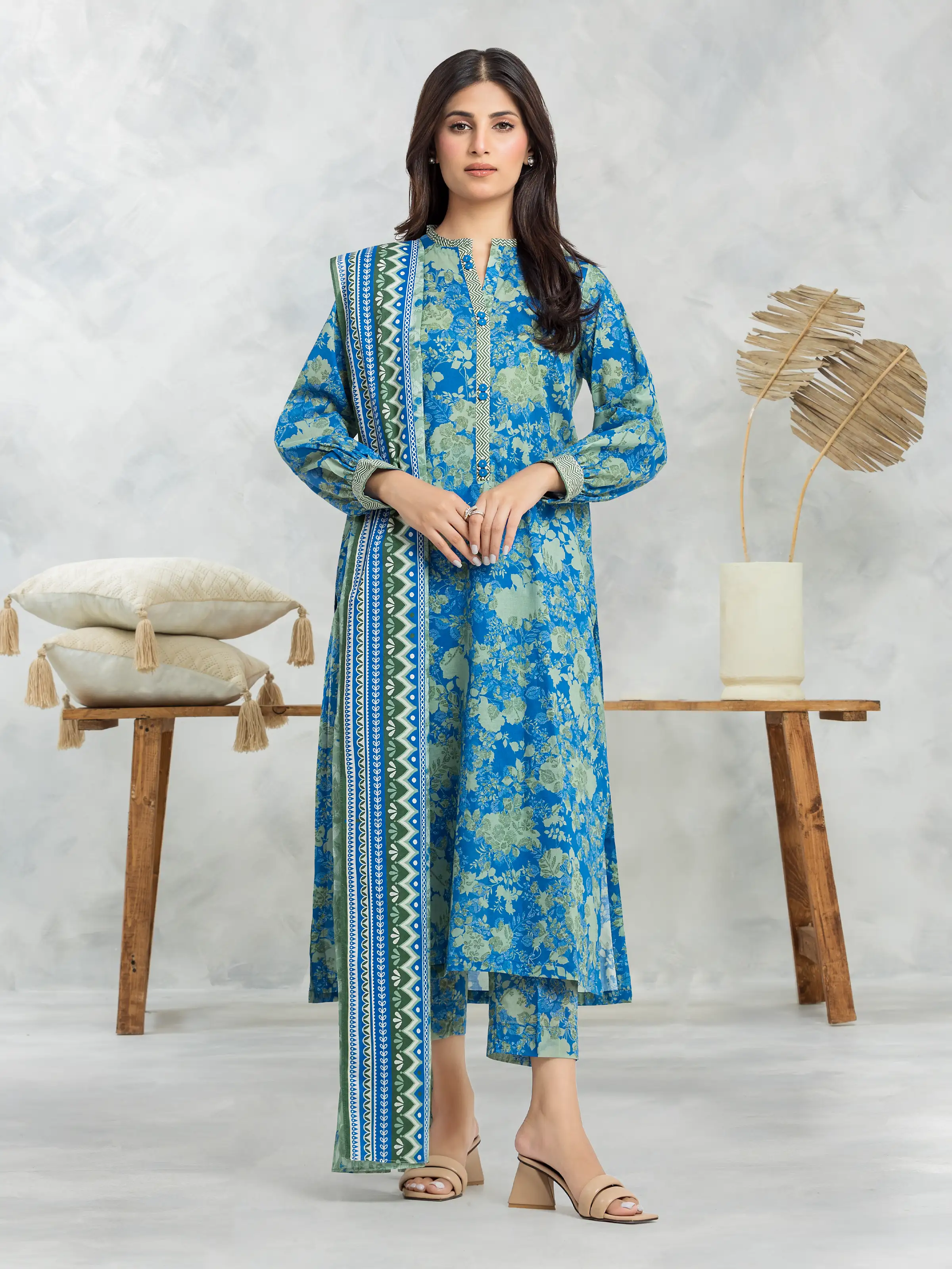 Unstitched Printed Cambric Shirt Trouser - EWU24A2-28555ST