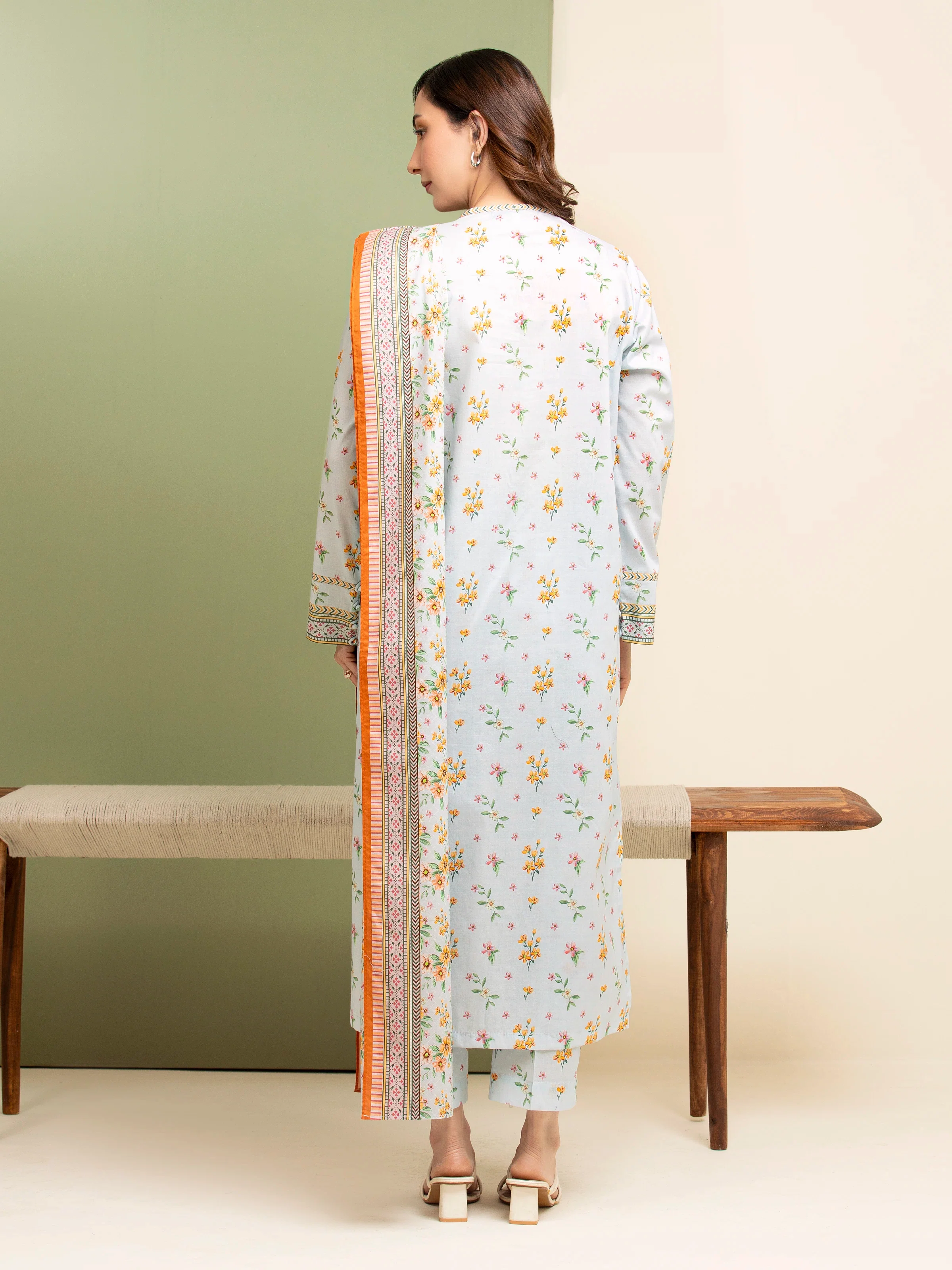 Unstitched Printed Lawn Shirt Dupatta - EWU5A1-35072SD - Image 5