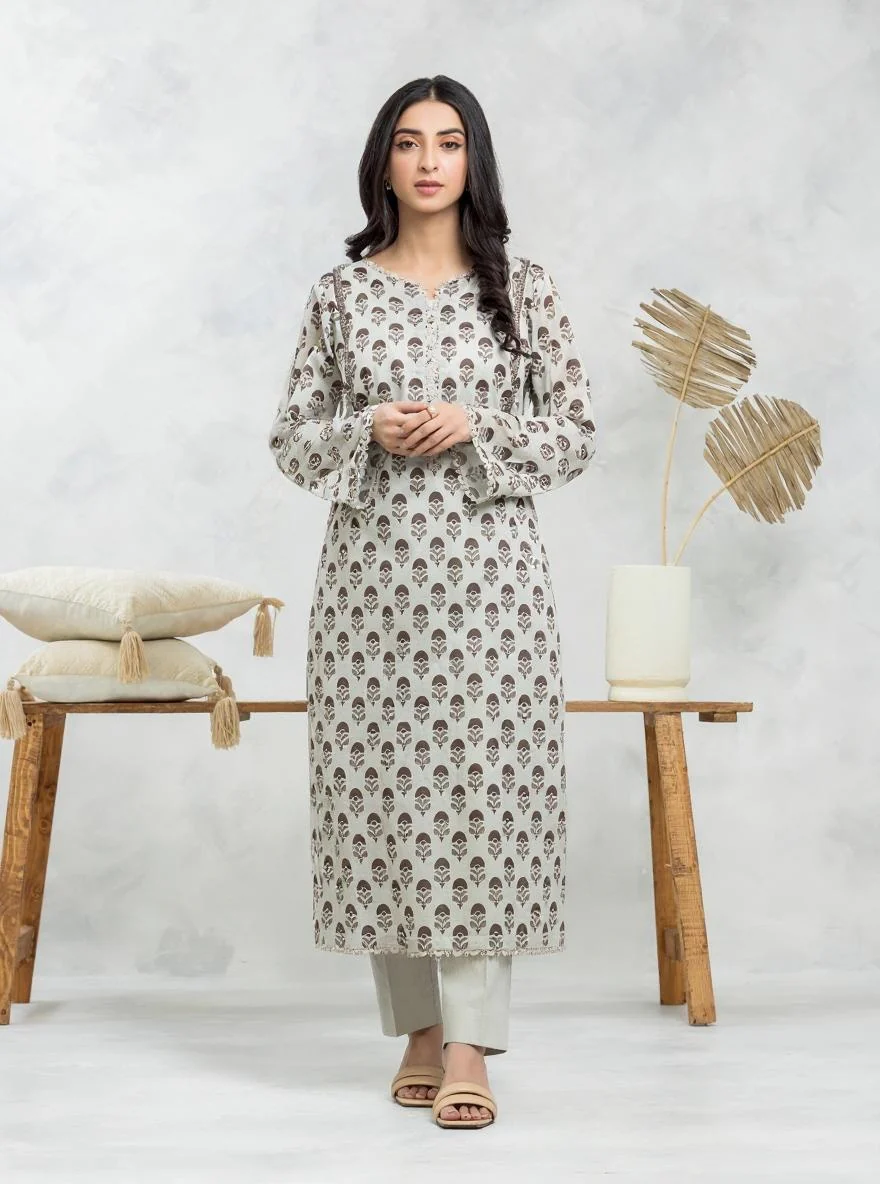 Unstitched Printed Lawn Shirt Trouser - EWU24A1-29167ST