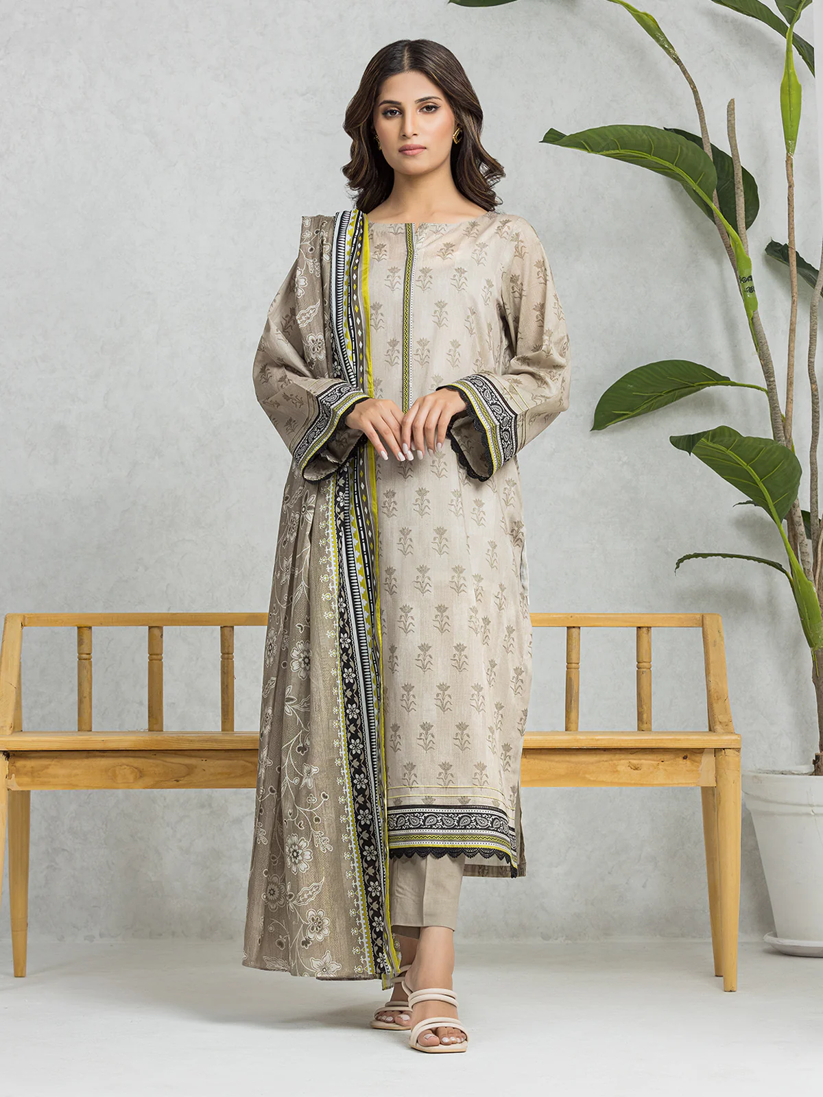 Unstitched Printed Lawn Shirt Dupatta - EWU24A1-28343SD